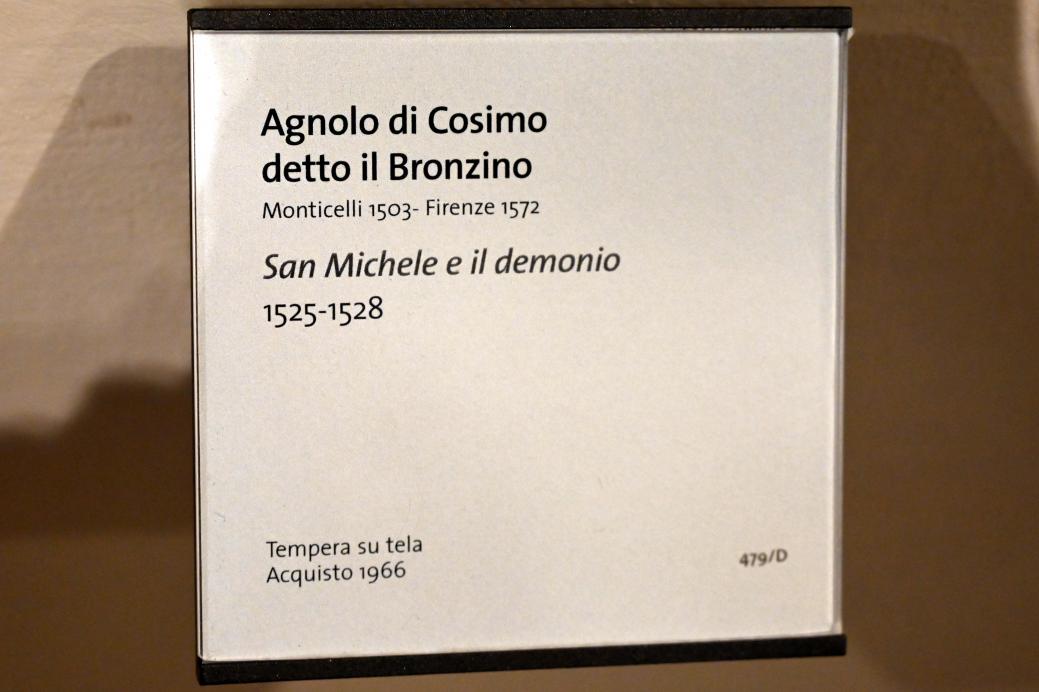Agnolo di Cosimo di Mariano (Bronzino) (1526–1562), Erzengel Michael und der Teufel, Turin, Museo civico d'arte antica, Saal 3, 1525–1528, Bild 2/2