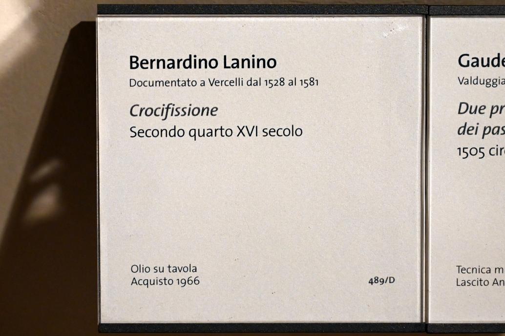 Bernardino Lanino (1537–1550), Kreuzigung, Turin, Museo civico d'arte antica, Saal 3, 2. Viertel 16. Jhd., Bild 2/2