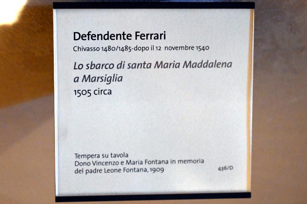 Defendente Ferrari (1504–1532), Die Landung der Heiligen Maria Magdalena in Marseille, Turin, Museo civico d'arte antica, Saal 5, um 1505, Bild 2/2