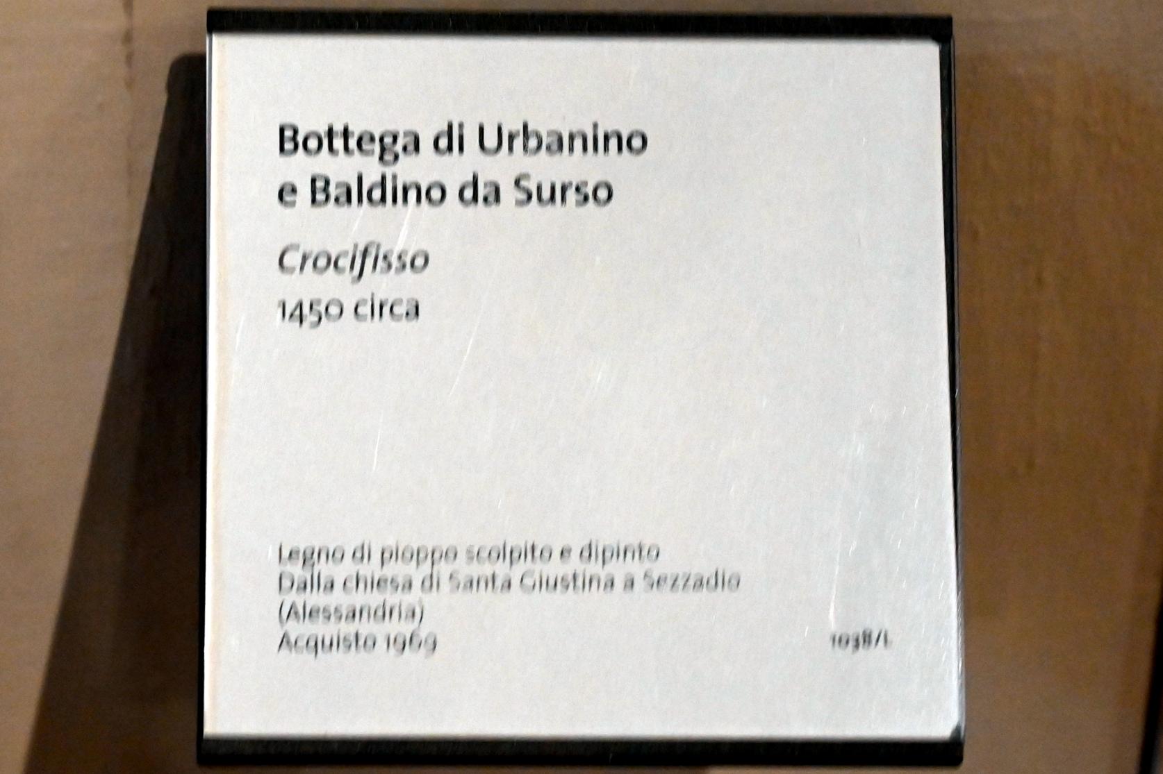 Macrino d'Alba (Gian Giacomo de Alladio) (1450–1495), Gekreuzigter, Sezzadio, Abbazia di Santa Giustina, jetzt Turin, Museo civico d'arte antica, Saal 6, um 1450, Bild 3/3