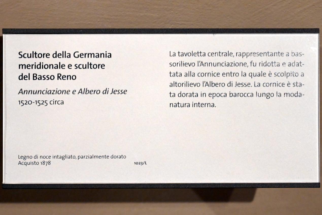 Verkündigung und Wurzel Jesse, Turin, Museo civico d'arte antica, Saal 7, um 1520–1525, Bild 2/2