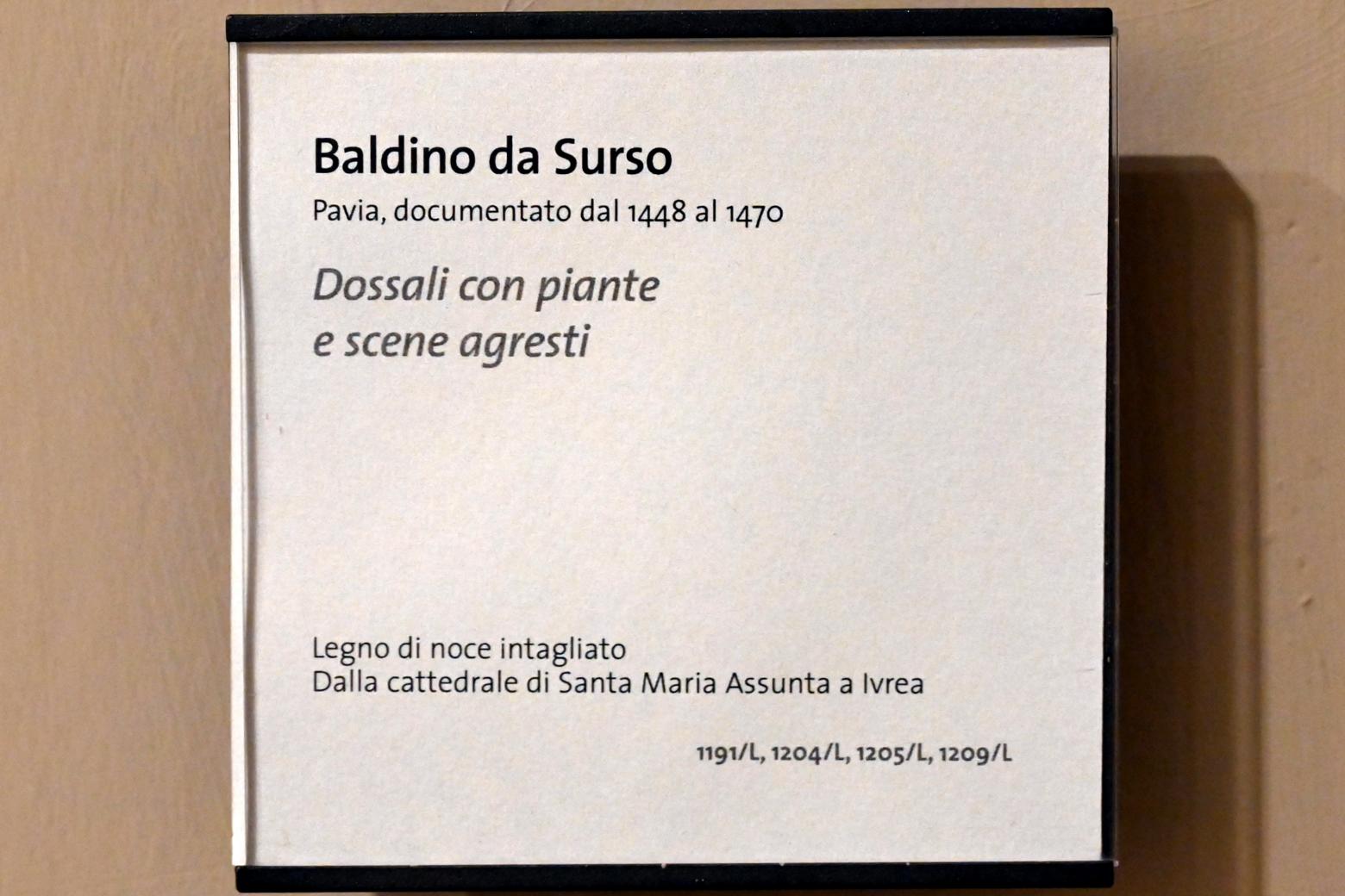 Baldino da Surso (Undatiert), Retabeln mit Pflanzen und ländlichen Szenen, Turin, Museo civico d'arte antica, Saal 7, Undatiert, Bild 2/2