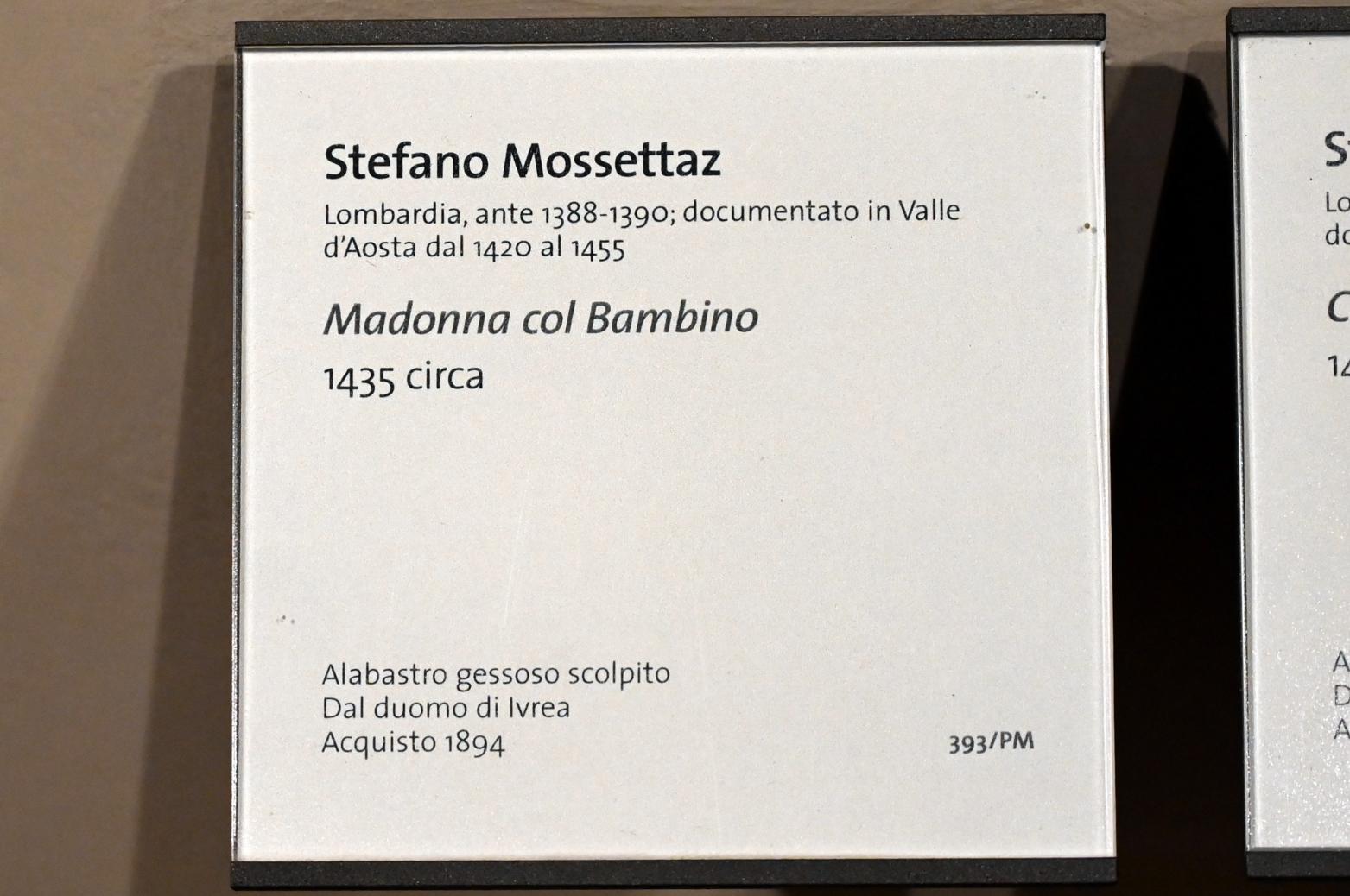 Stefano Mossettaz (1419–1435), Maria mit Kind, Turin, Museo civico d'arte antica, Saal 8, um 1435, Bild 2/2