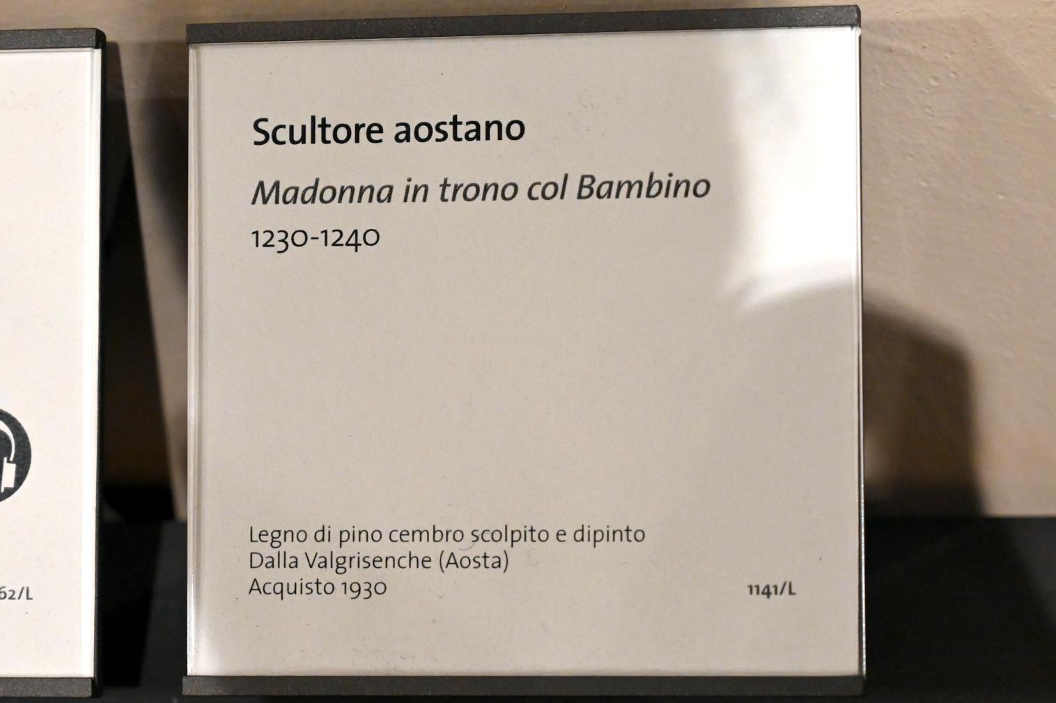 Thronende Maria mit Kind, Turin, Museo civico d'arte antica, Saal 8, 1230–1240, Bild 2/2