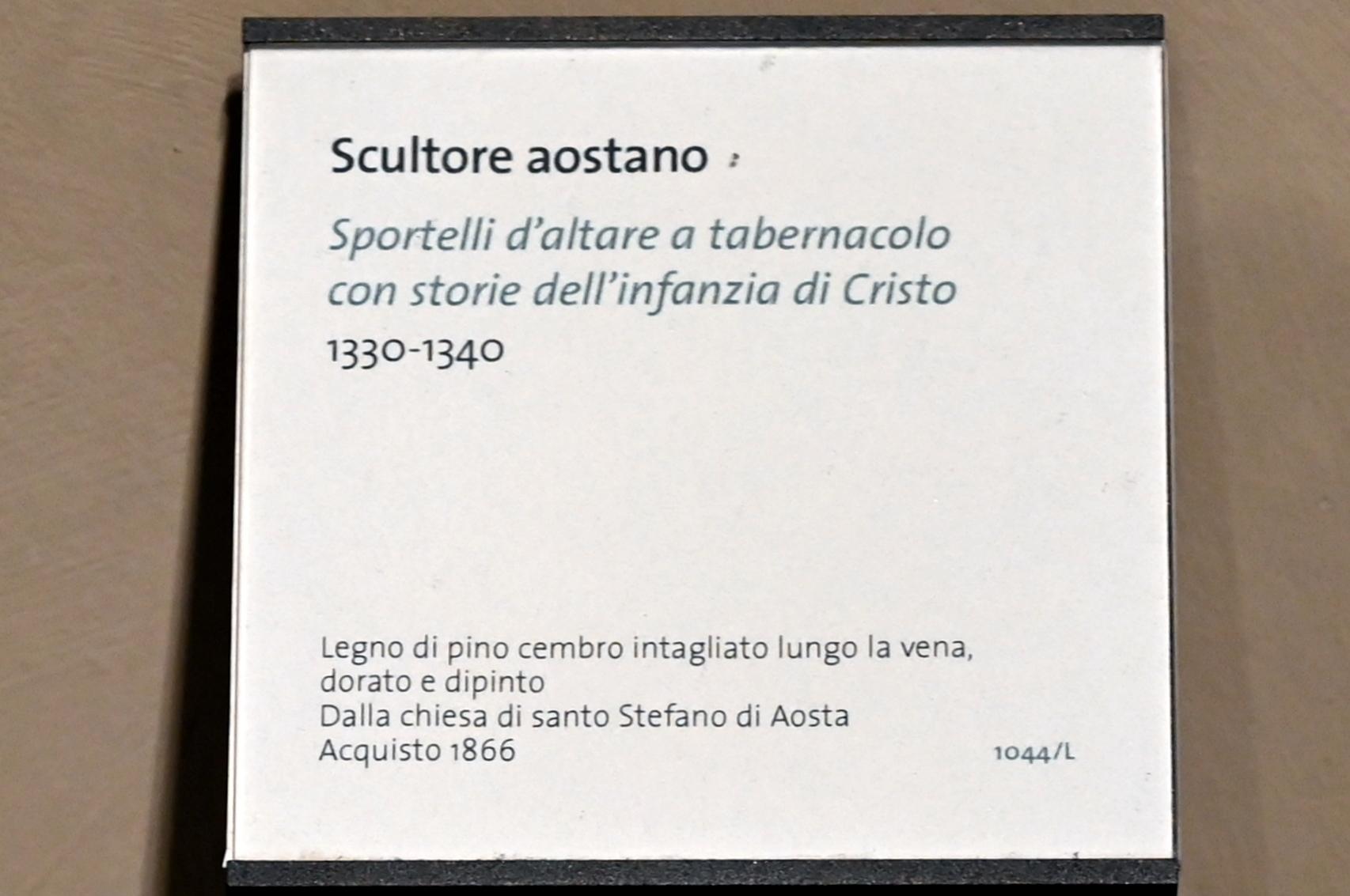 Tabernakel-Altartüren mit Szenen aus dem Leben des Jesusknaben, Turin, Museo civico d'arte antica, Saal 8, 1330–1340, Bild 2/2