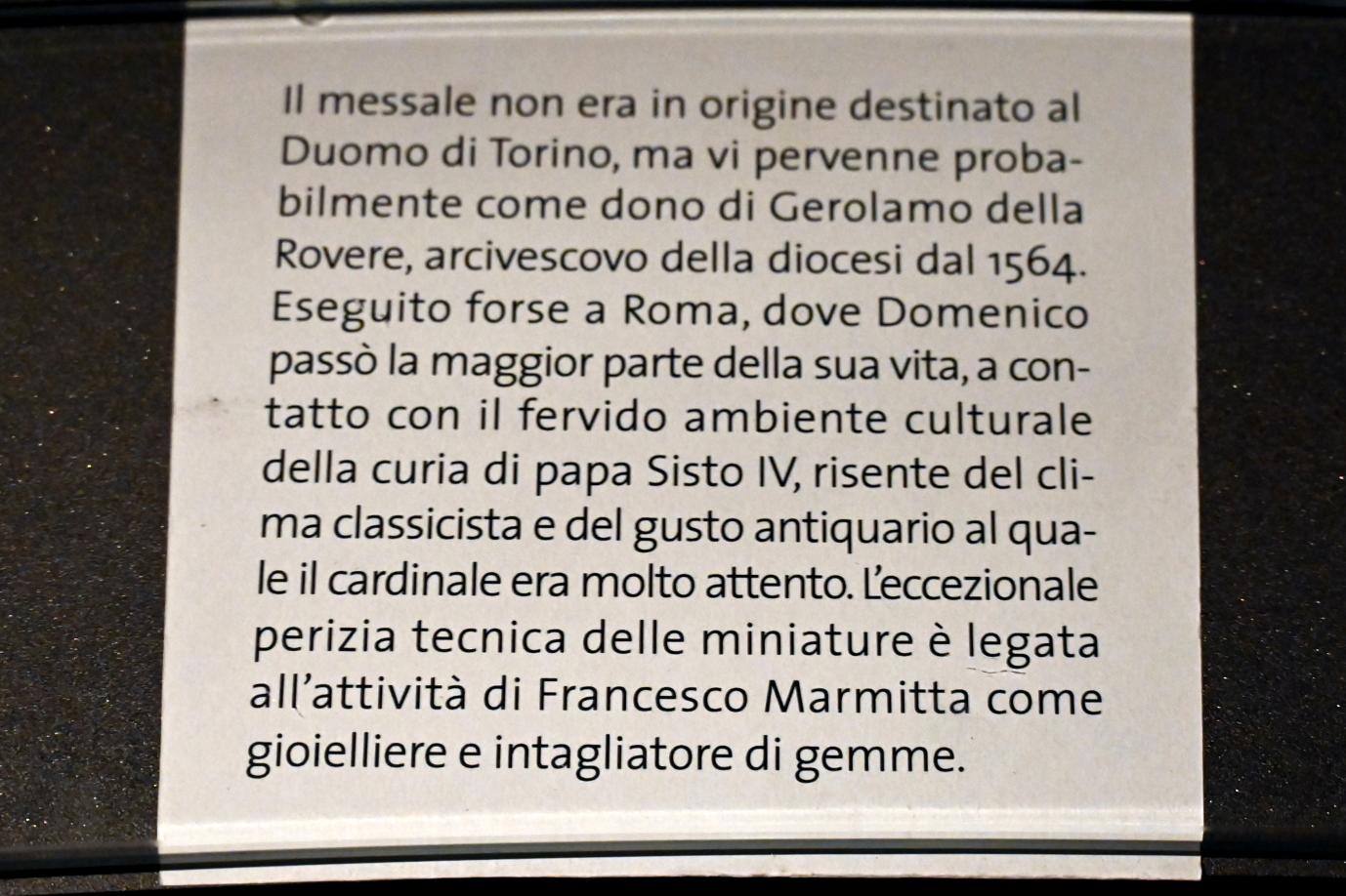 Francesco Marmitta (1491–1502), Illustrationen aus einem Messbuch des Kardinals Domenico della Rovere, Turin, Turiner Dom, jetzt Turin, Museo civico d'arte antica, Saal 9, um 1490–1492, Bild 3/3