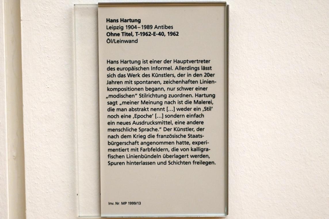 Hans Hartung (1933–1989), Ohne Titel, T-1962-E-40, Mainz, Landesmuseum, Moderne, Saal 3, 1962, Bild 2/2