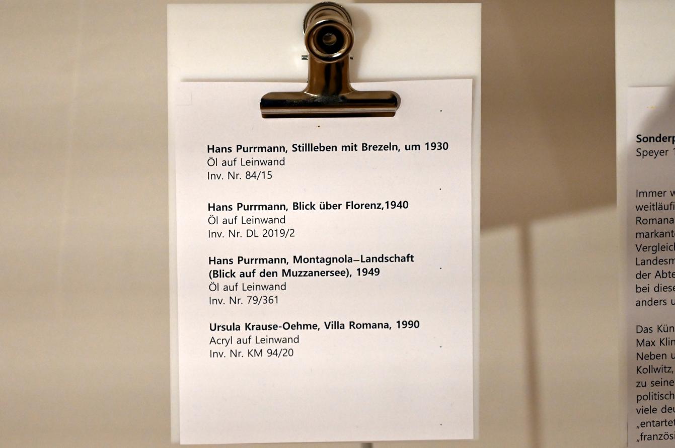 Hans Purrmann (1903–1949), Blick über Florenz, Mainz, Landesmuseum, Moderne, Saal 5, 1940, Bild 2/3