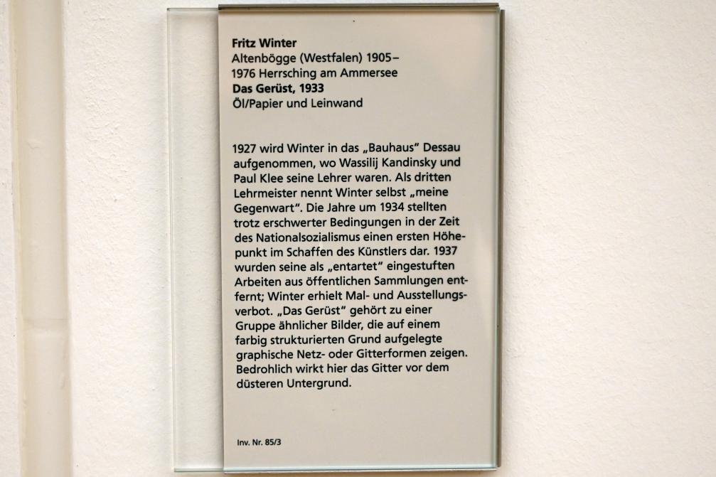 Fritz Winter (1932–1965), Das Gerüst, Mainz, Landesmuseum, Moderne, Saal 9, 1933, Bild 2/2