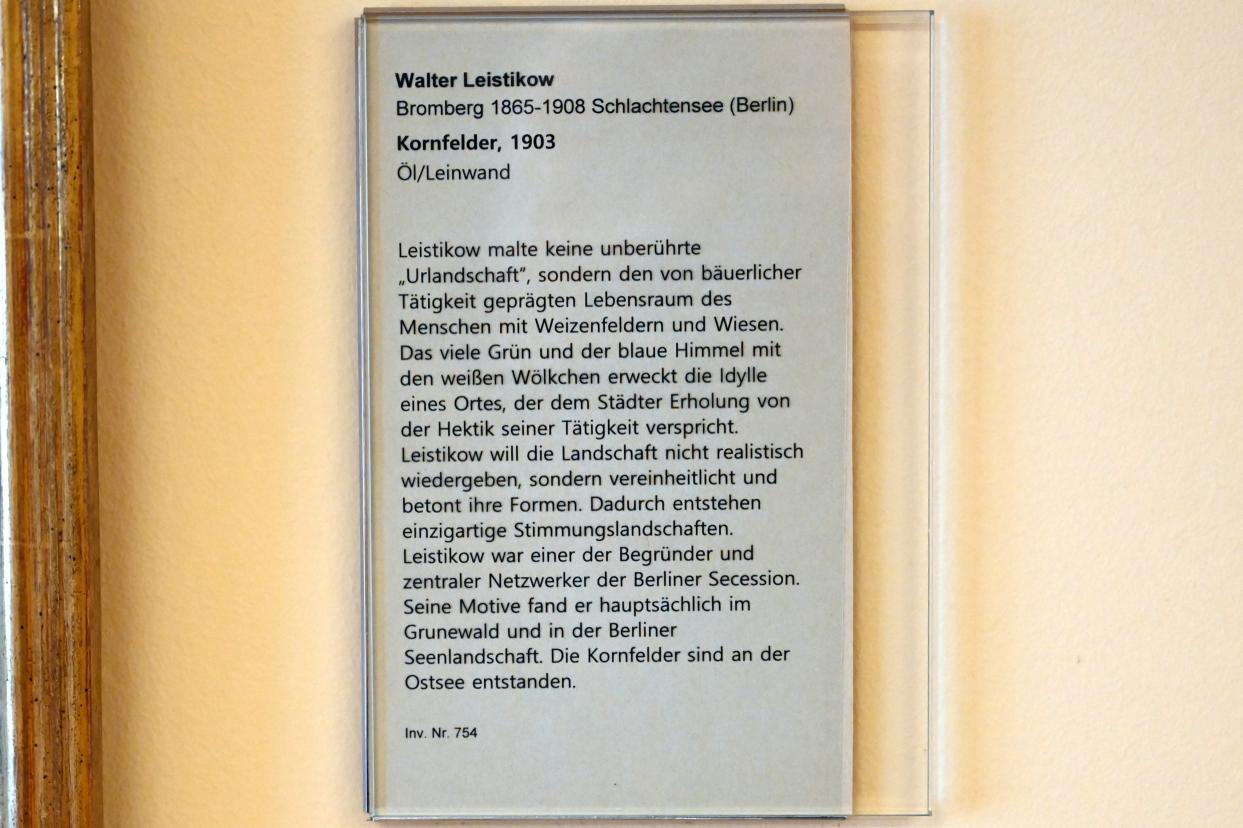 Walter Leistikow (1889–1903), Kornfelder, Mainz, Landesmuseum, Kunst um 1900, 1903, Bild 2/2