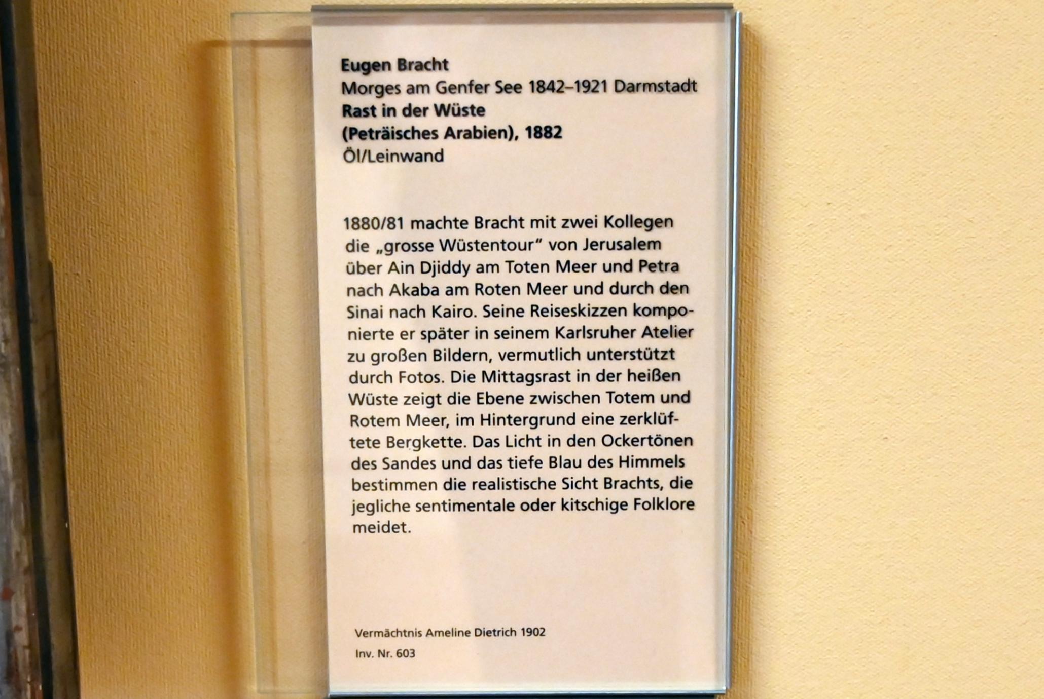 Eugen Bracht (1861–1902), Rast in der Wüste (Peträisches Arabien), Mainz, Landesmuseum, Kunst um 1900, 1882, Bild 2/2