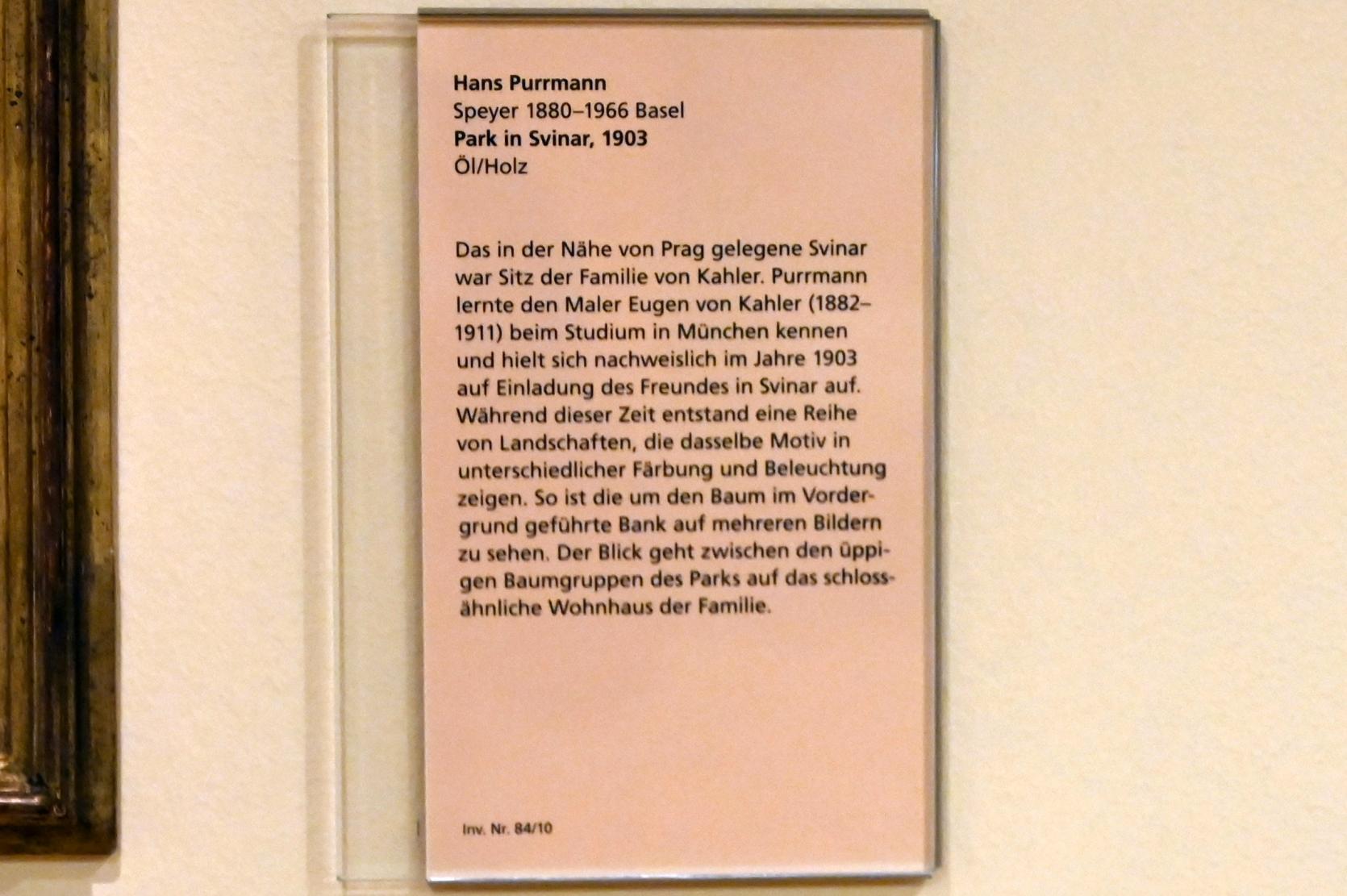 Hans Purrmann (1903–1949), Park in Svinar, Mainz, Landesmuseum, Kunst um 1900, 1903, Bild 2/2