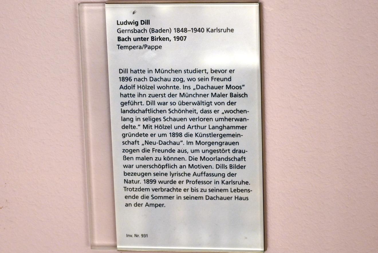 Ludwig Dill (1907–1912), Bach unter Birken, Mainz, Landesmuseum, Jugendstil, 1907, Bild 2/2