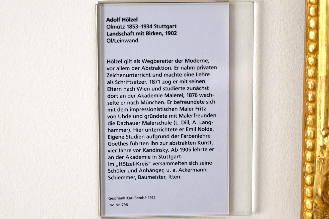 Adolf Hölzel (1880–1933), Landschaft mit Birken, Mainz, Landesmuseum, Jugendstil, 1902, Bild 2/2