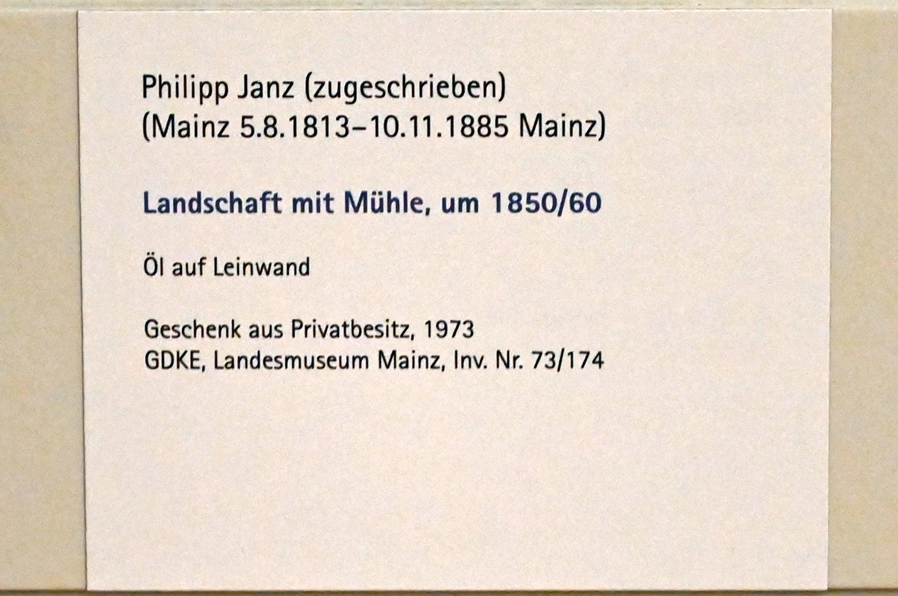 Philipp Janz (1840–1855), Landschaft mit Mühle, Mainz, Landesmuseum, Graphische Sammlung, um 1850–1860, Bild 2/2