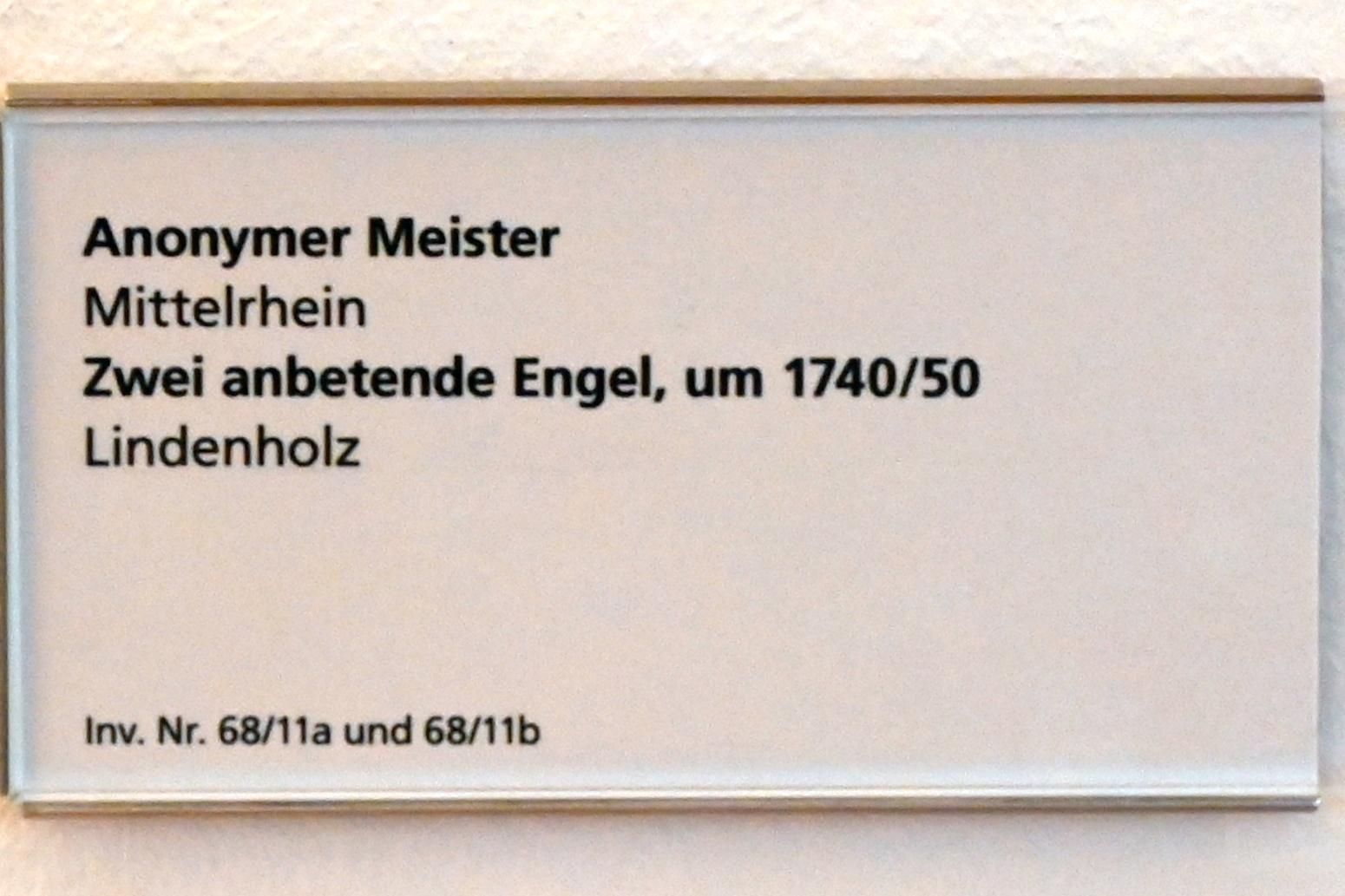 Zwei anbetende Engel, Mainz, Landesmuseum, Mainzer Barock, um 1740–1750, Bild 4/4
