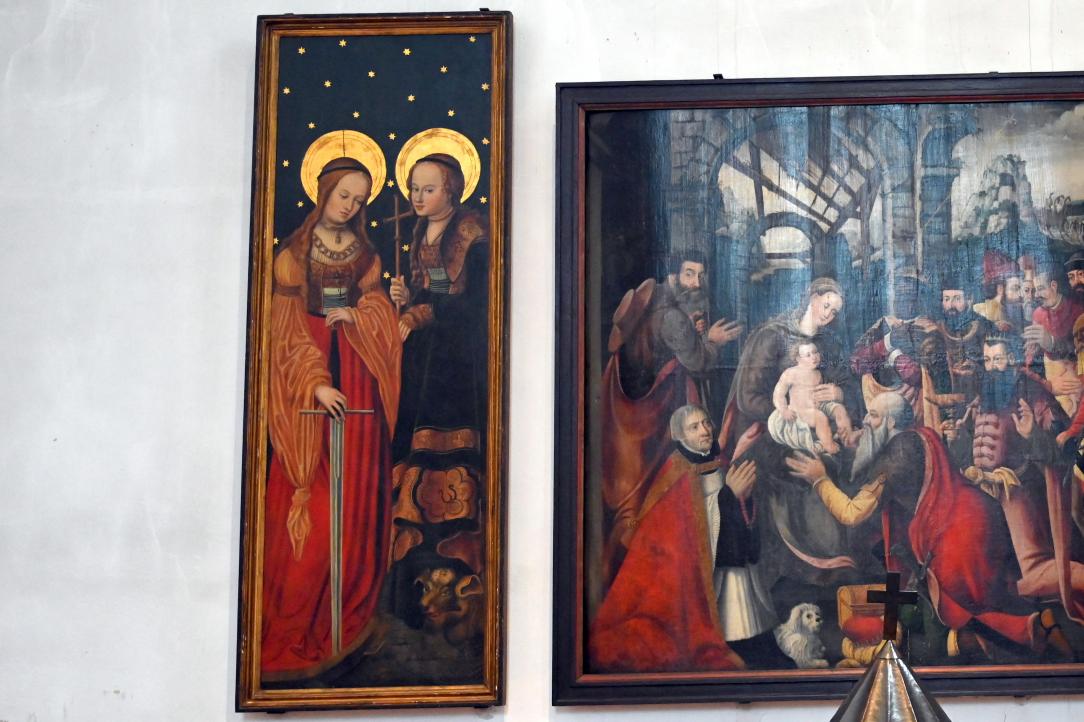 Lucas Cranach der Ältere (Werkstatt): Altarflügel mit der hl. Katharina und der hl. Margarethe, Undatiert