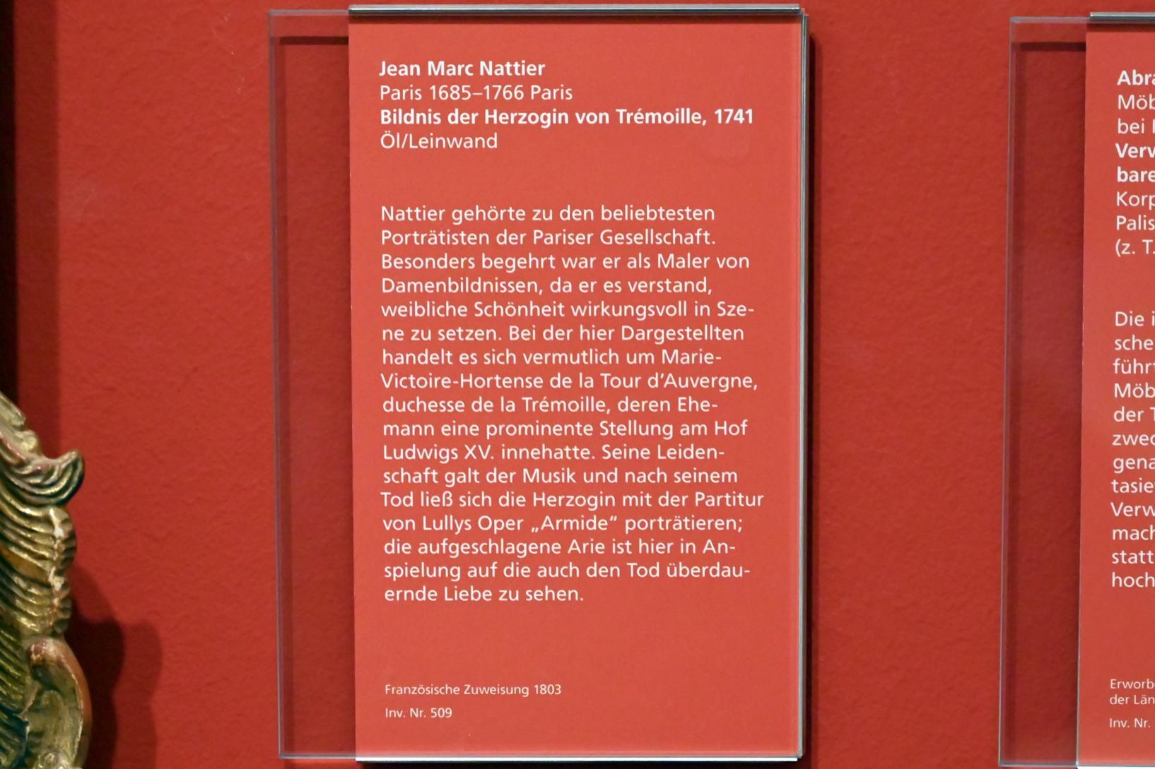 Jean-Marc Nattier (1719–1756), Bildnis der Herzogin von Trémoille, Mainz, Landesmuseum, Mainzer Barock, 1741, Bild 2/2