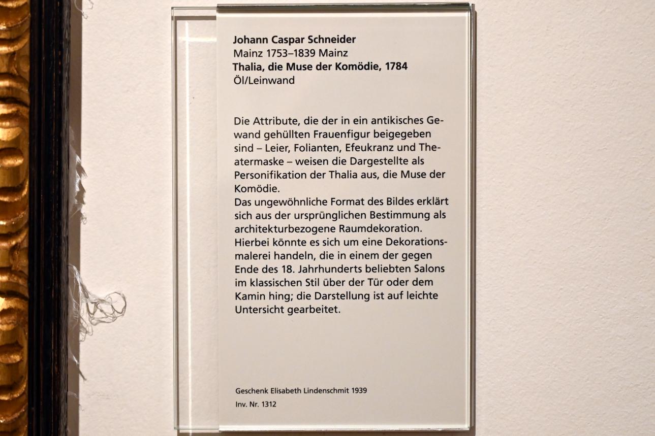 Johann Kaspar Schneider (1784–1833), Thalia, die Muse der Komödie, Mainz, Landesmuseum, Mainzer Barock, 1784, Bild 2/2