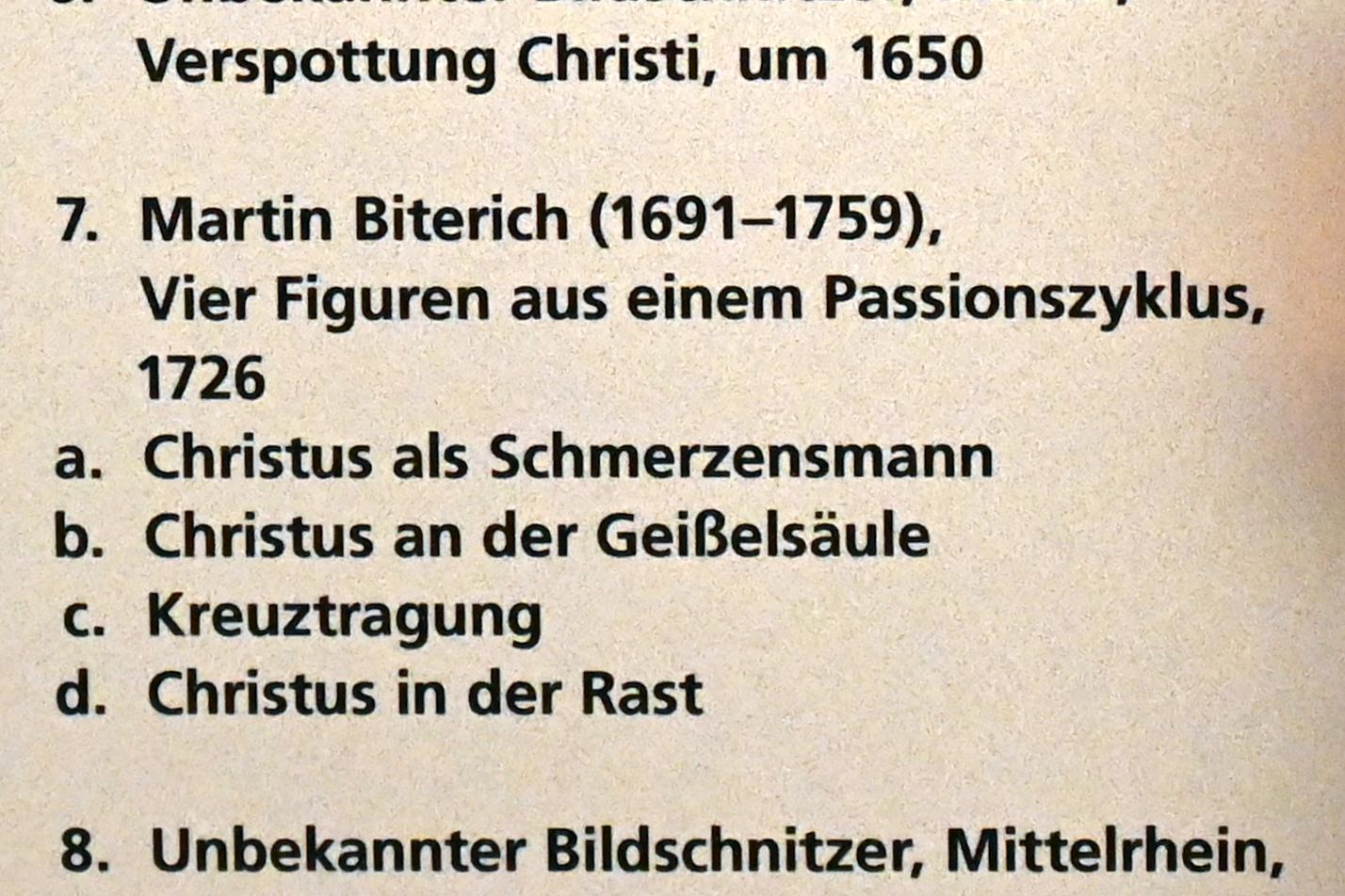 Martin Biterich (1726), Christus als Schmerzensmann, Mainz, Landesmuseum, Mainzer Barock, 1726, Bild 2/2