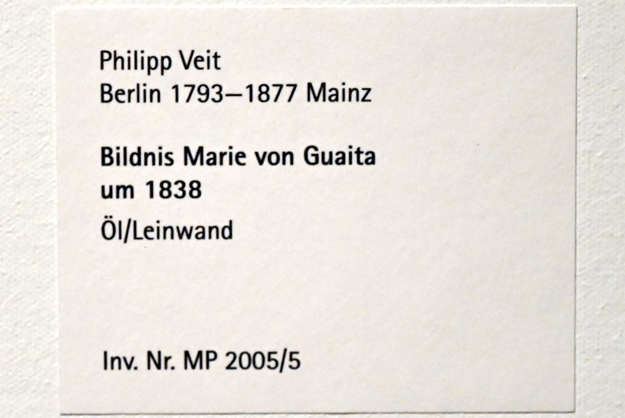 Philipp Veit (1816–1838), Bildnis Marie von Guaita, Mainz, Landesmuseum, Schaudepot, um 1838, Bild 2/2