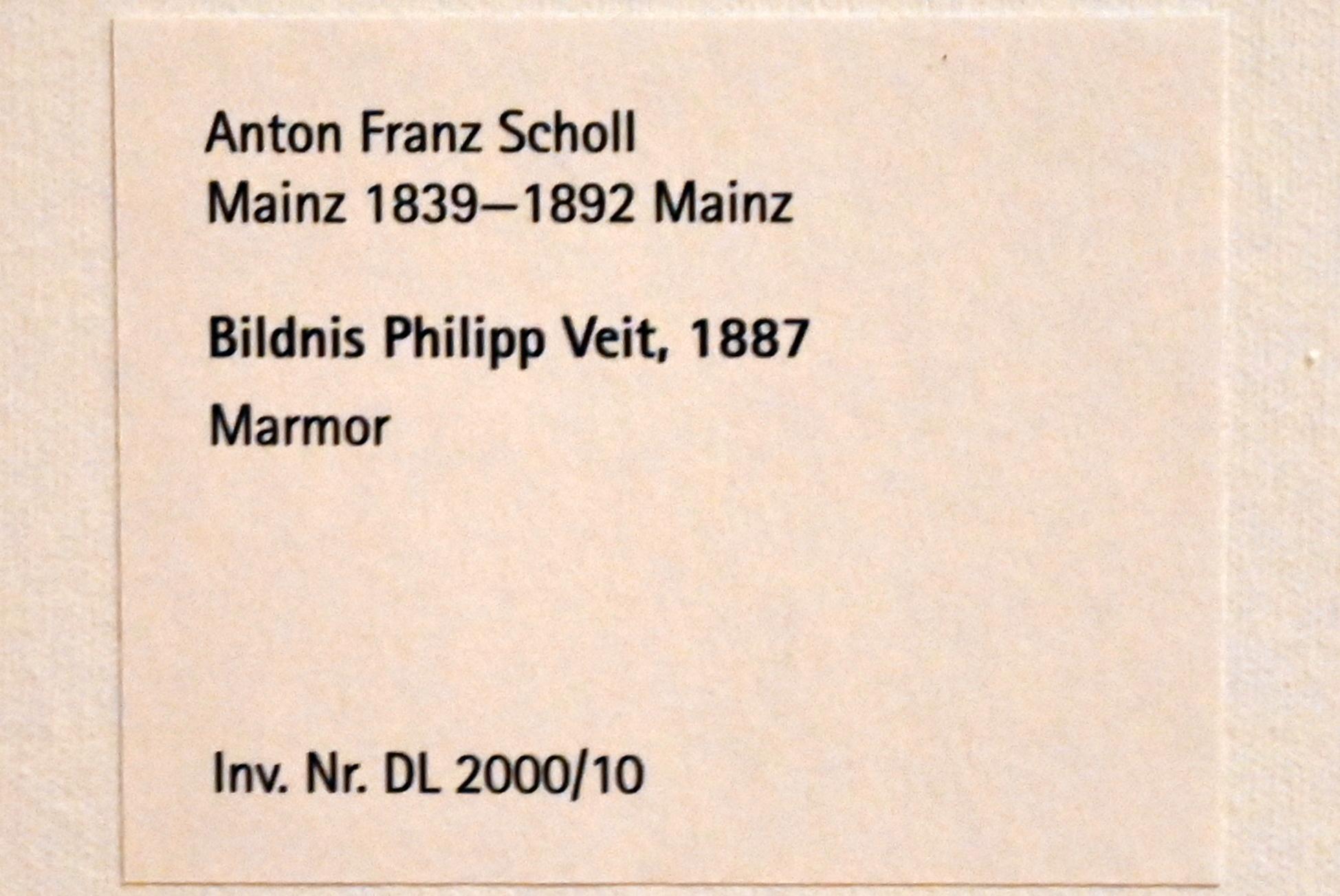 Anton Franz Scholl (1887), Bildnis Philipp Veit, Mainz, Landesmuseum, Schaudepot, 1887, Bild 3/3