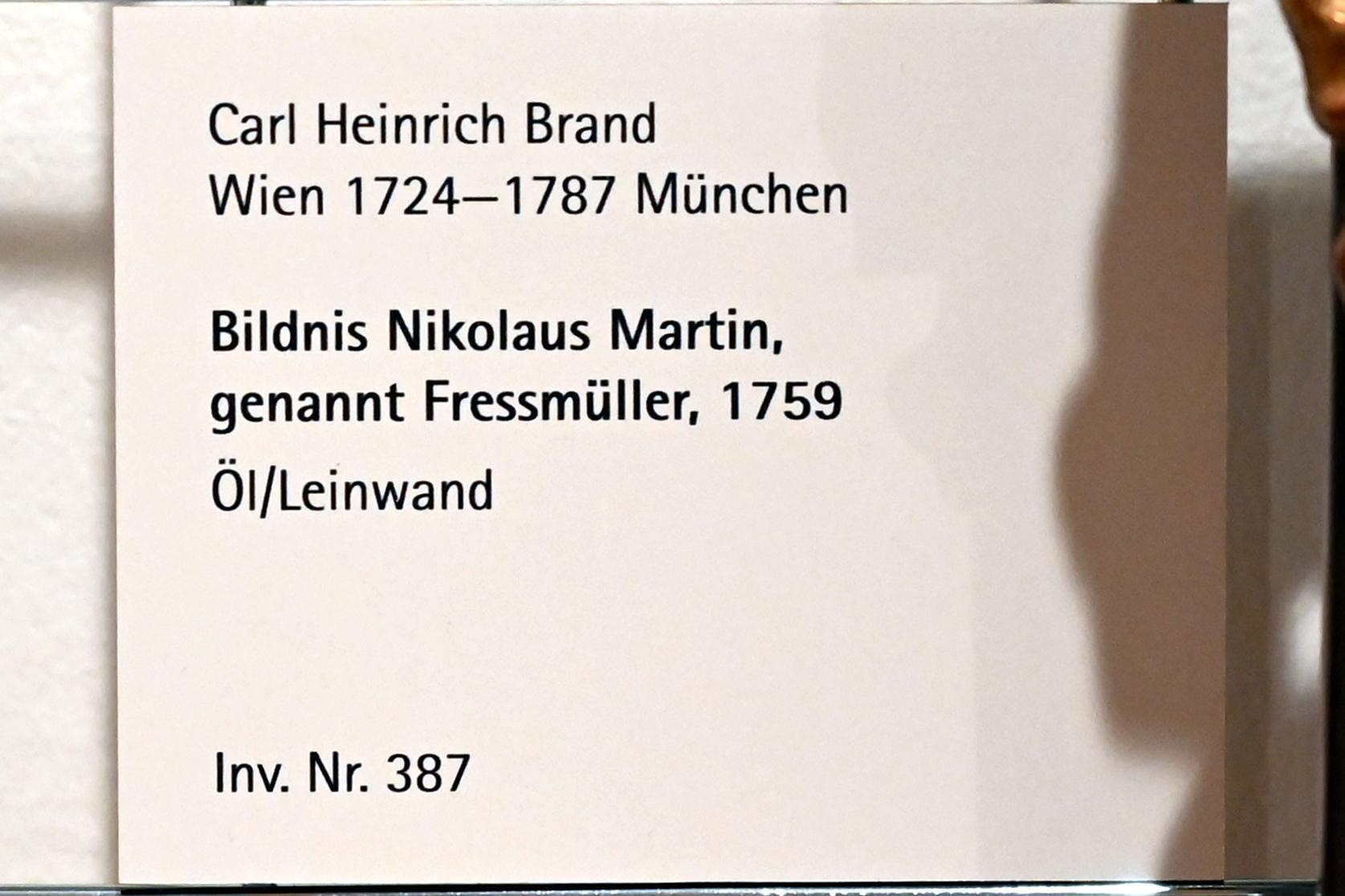 Heinrich Carl Brandt (1748–1759), Bildnis Nikolaus Martin, genannt Fressmüller, Mainz, Landesmuseum, Schaudepot, 1759, Bild 2/2