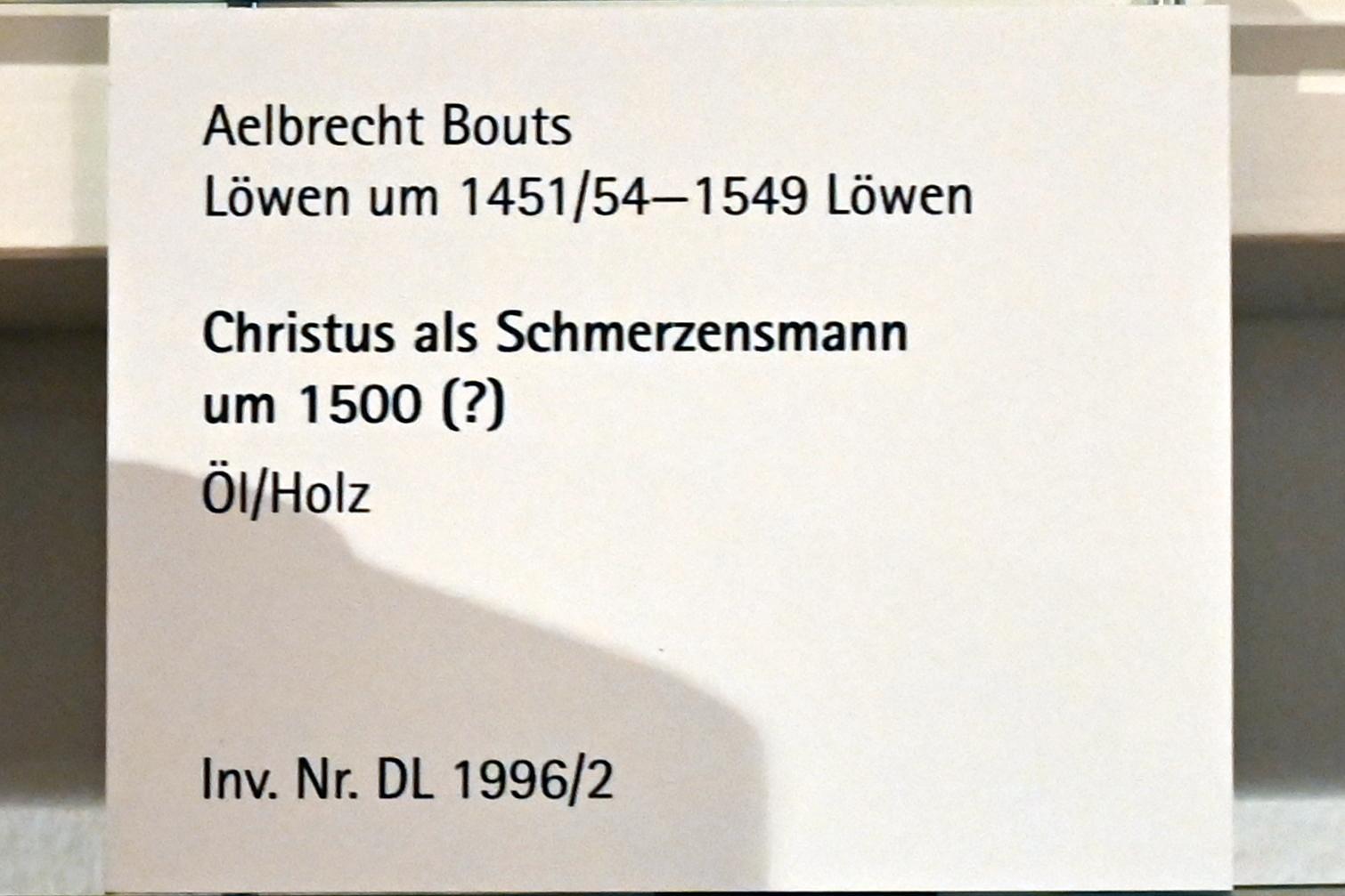 Albert (Aelbrecht) Bouts (1480–1537), Christus als Schmerzensmann, Mainz, Landesmuseum, Schaudepot, um 1500, Bild 2/2