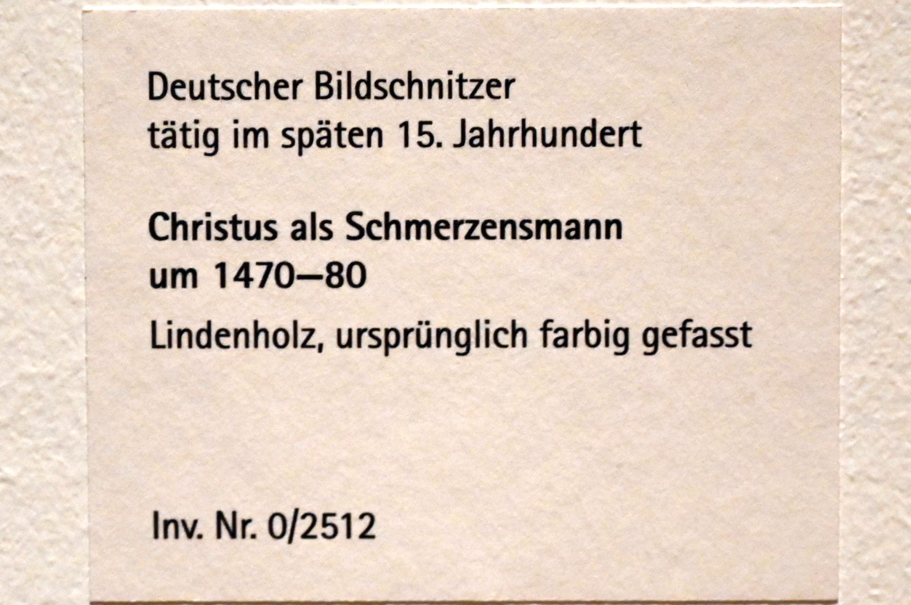 Christus als Schmerzensmann, Mainz, Landesmuseum, Schaudepot, um 1470–1480, Bild 3/3