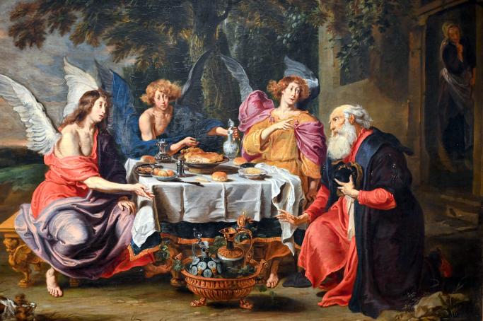 Willem van Herp (1640–1655), Der Besuch der Engel bei Abraham, Darmstadt, Hessisches Landesmuseum, Saal 2, 1650–1660, Bild 2/3
