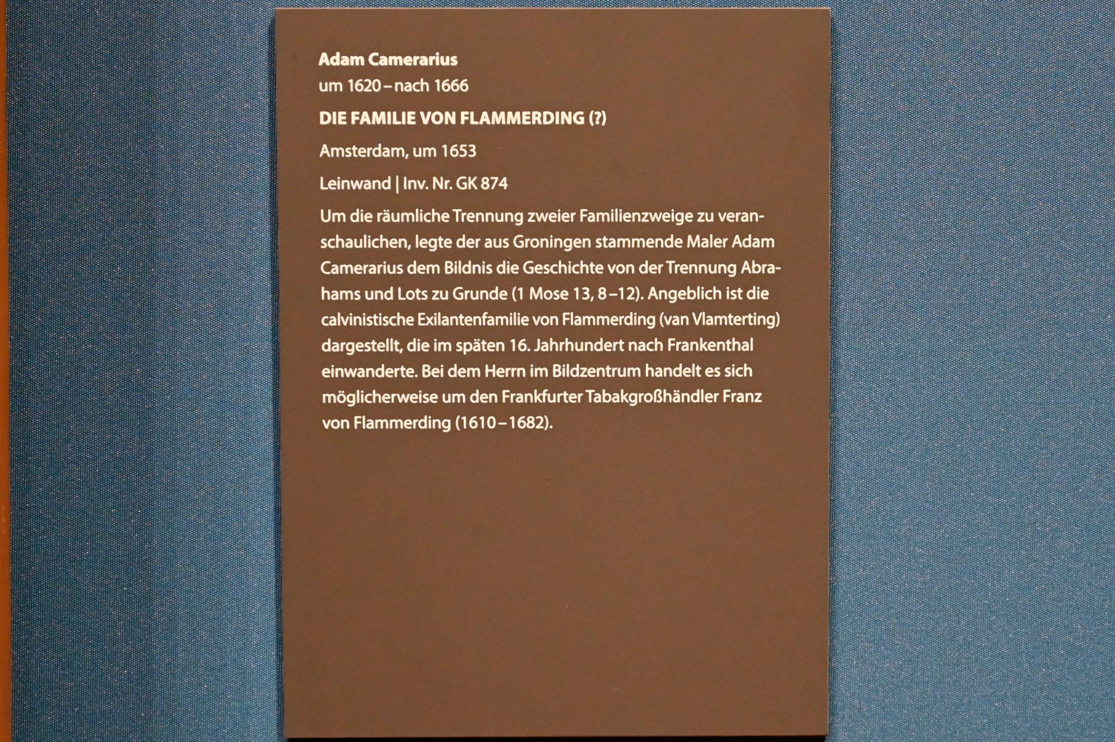 Adam Camerarius (1653), Die Familie von Flammerding (?), Darmstadt, Hessisches Landesmuseum, Saal 2, um 1653, Bild 3/3
