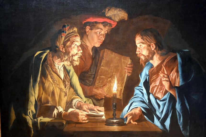 Matthias Stom (1630–1645), Christus und Nikodemus, Darmstadt, Hessisches Landesmuseum, Saal 2, 1640–1650, Bild 2/3