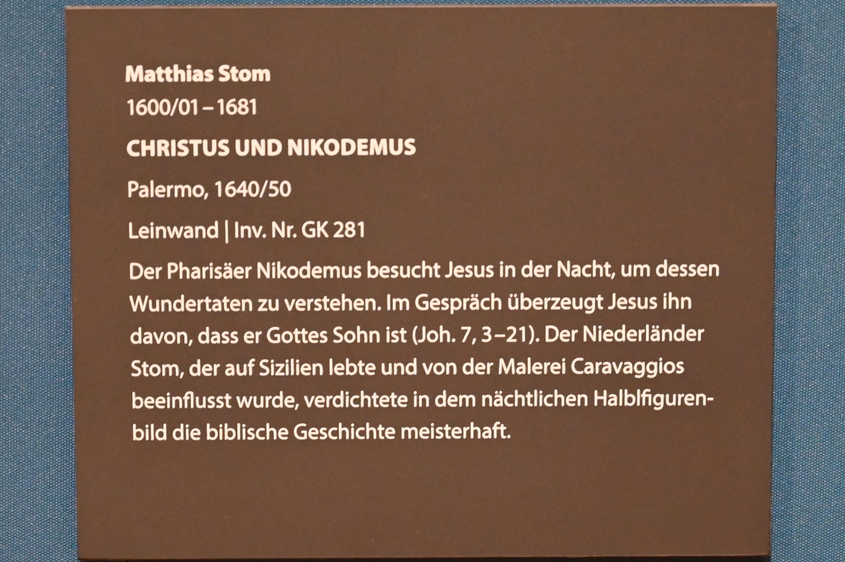 Matthias Stom (1630–1645), Christus und Nikodemus, Darmstadt, Hessisches Landesmuseum, Saal 2, 1640–1650, Bild 3/3