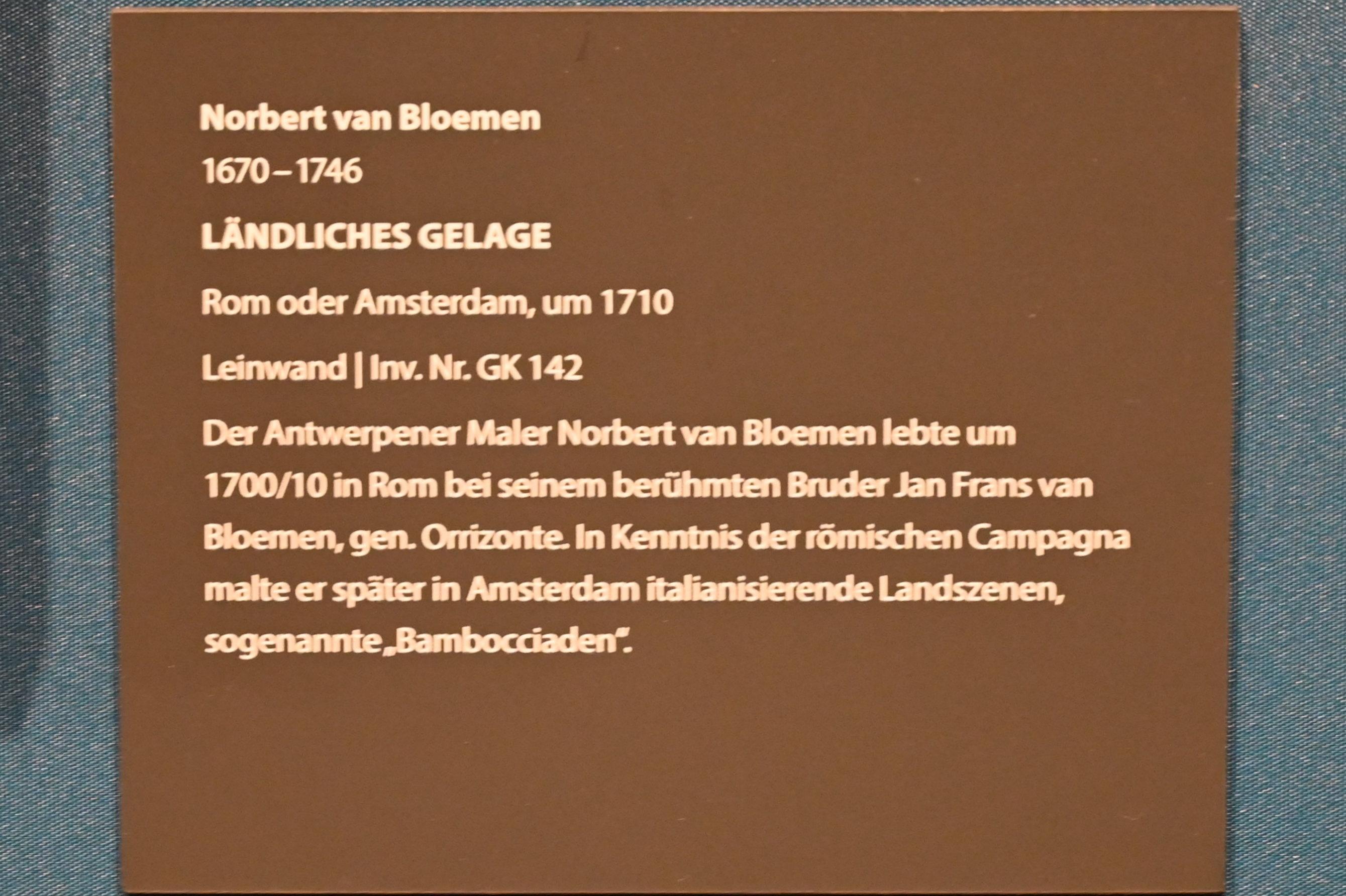 Norbert van Bloemen (1710), Ländliches Gelage, Darmstadt, Hessisches Landesmuseum, Saal 2, um 1710, Bild 2/2