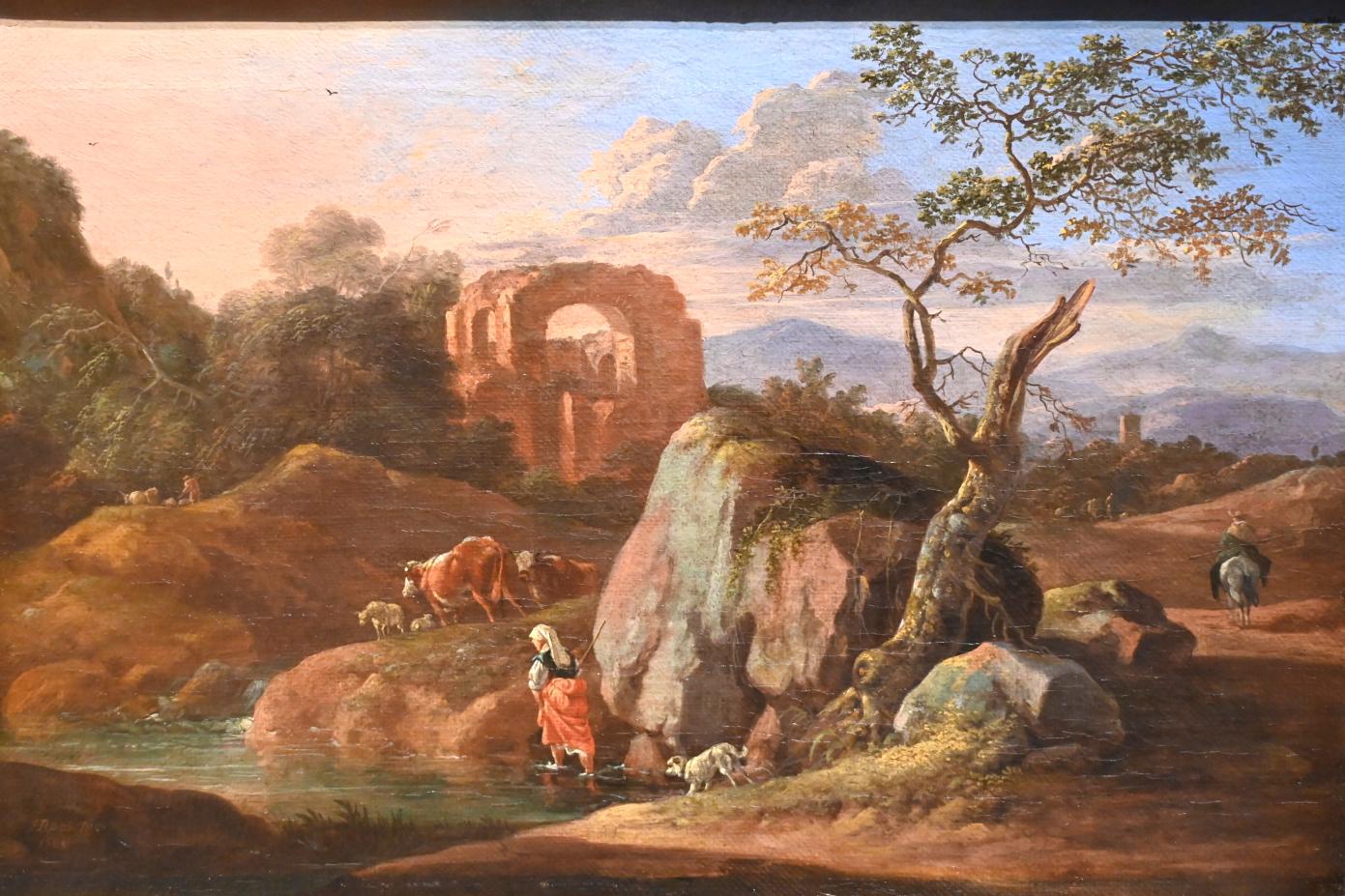 Johann Heinrich Roos (1660–1685), Italienische Landschaft, Darmstadt, Hessisches Landesmuseum, Saal 2, 1685, Bild 2/3