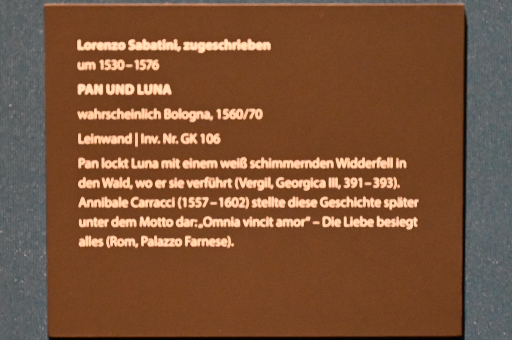 Lorenzo Sabatini (1565–1573), Pan und Luna, Darmstadt, Hessisches Landesmuseum, Saal 3, 1560–1570, Bild 2/2