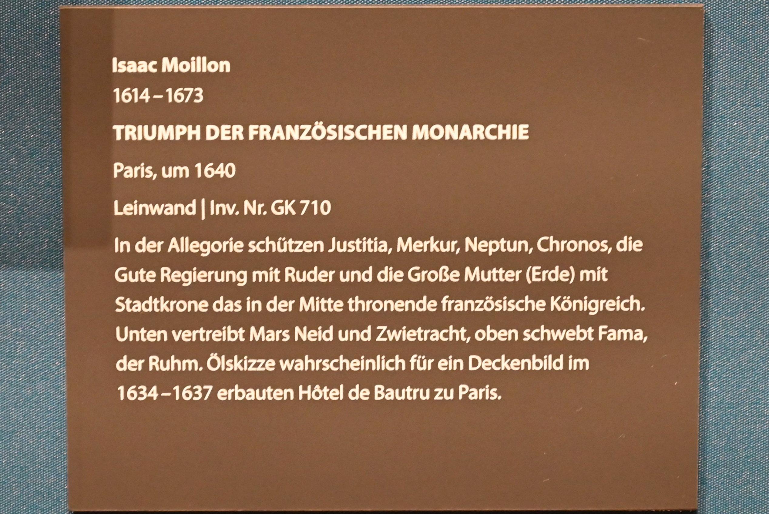 Isaac Moillon (1640–1655), Triumph der französischen Monarchie, Darmstadt, Hessisches Landesmuseum, Saal 3, um 1640, Bild 2/2