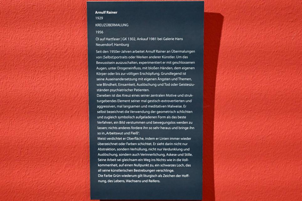 Arnulf Rainer (1956–1991), Kreuzübermalung, Darmstadt, Hessisches Landesmuseum, Saal 4, 1956, Bild 2/2
