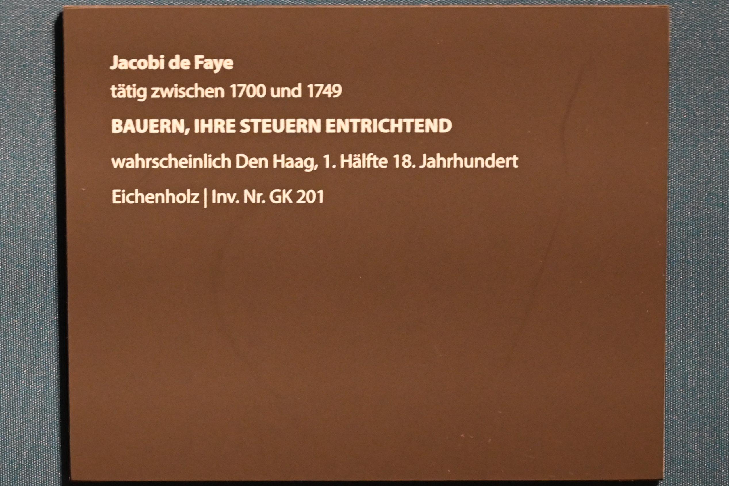 Jacobi de Faye (1749), Bauern, ihre Steuern entrichtend, Darmstadt, Hessisches Landesmuseum, Saal 5, 1. Hälfte 18. Jhd., Bild 2/2