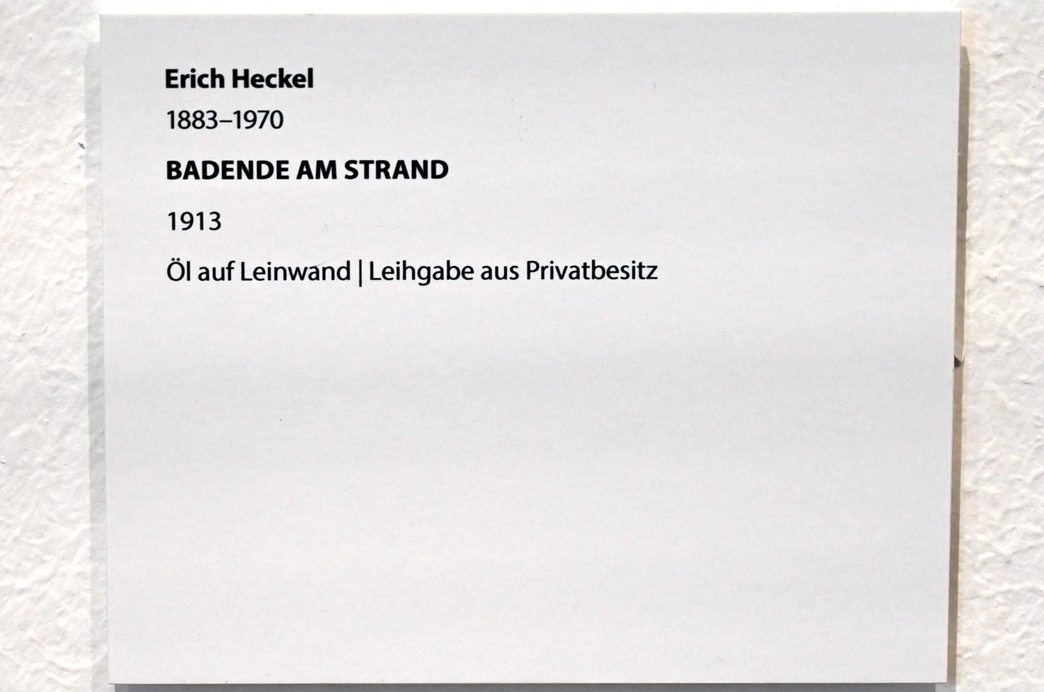 Erich Heckel (1906–1958), Badende am Strand, Darmstadt, Hessisches Landesmuseum, Saal 6, 1913, Bild 2/2