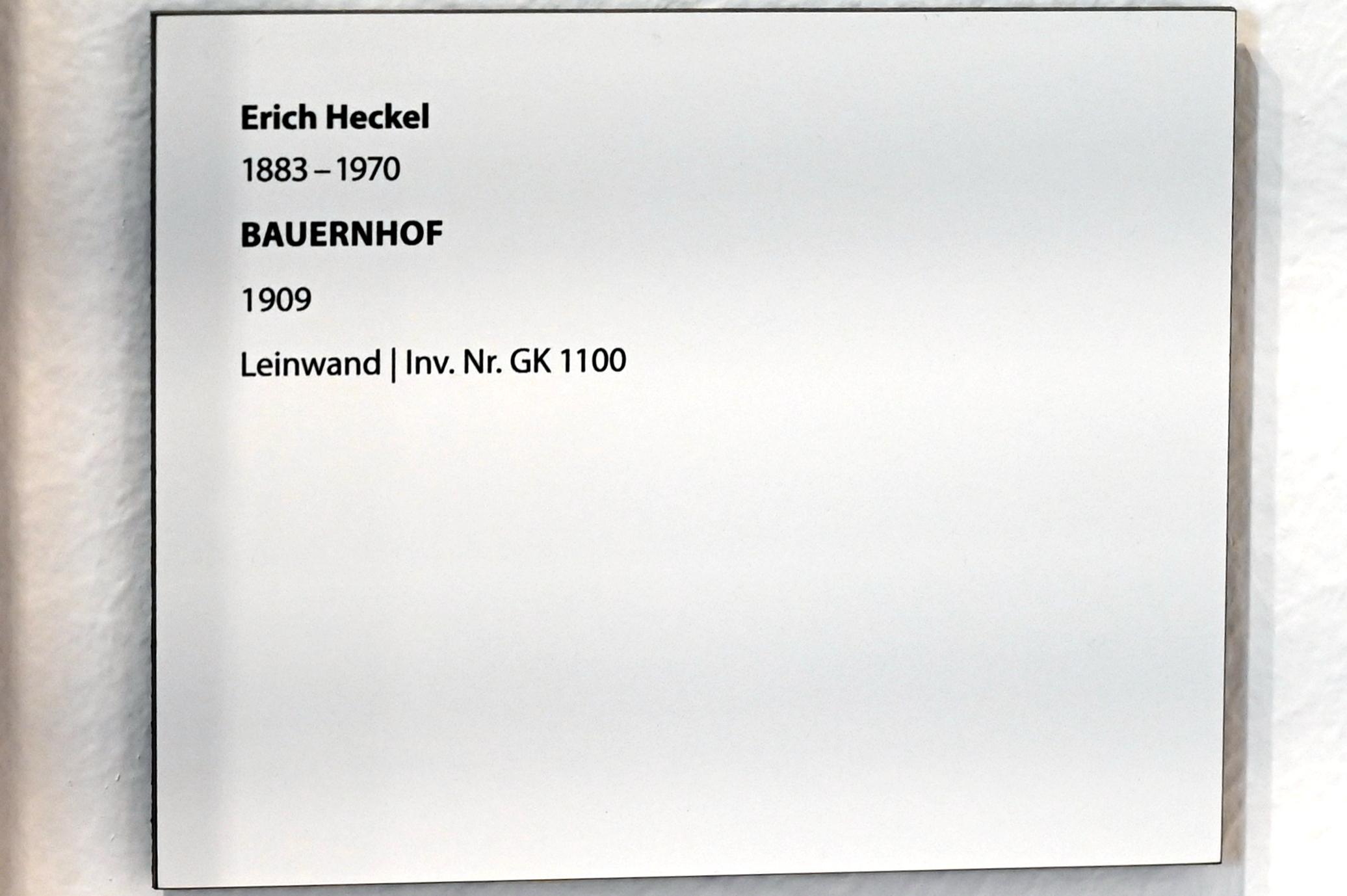 Erich Heckel (1906–1958), Bauernhof, Darmstadt, Hessisches Landesmuseum, Saal 6, 1909, Bild 2/2