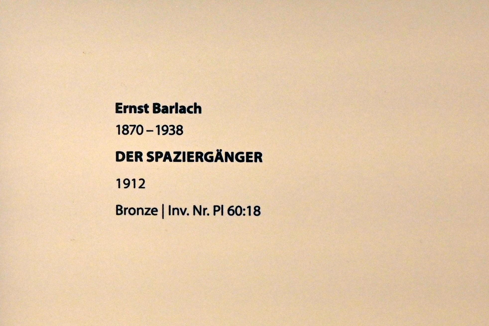 Ernst Barlach (1906–1936), Der Spaziergänger, Darmstadt, Hessisches Landesmuseum, Saal 6, 1912, Bild 4/4