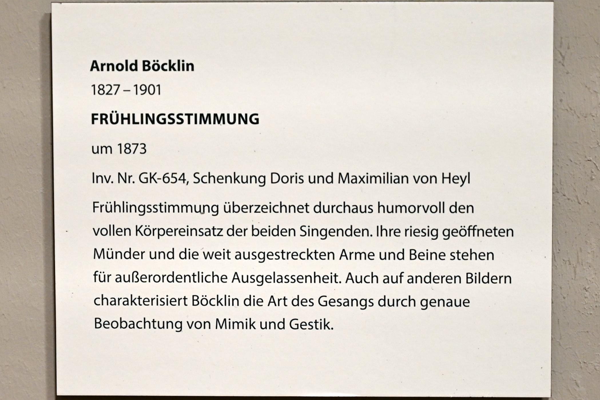 Arnold Böcklin (1851–1897), Frühlingsstimmung, Darmstadt, Hessisches Landesmuseum, Saal 7, um 1873, Bild 2/2