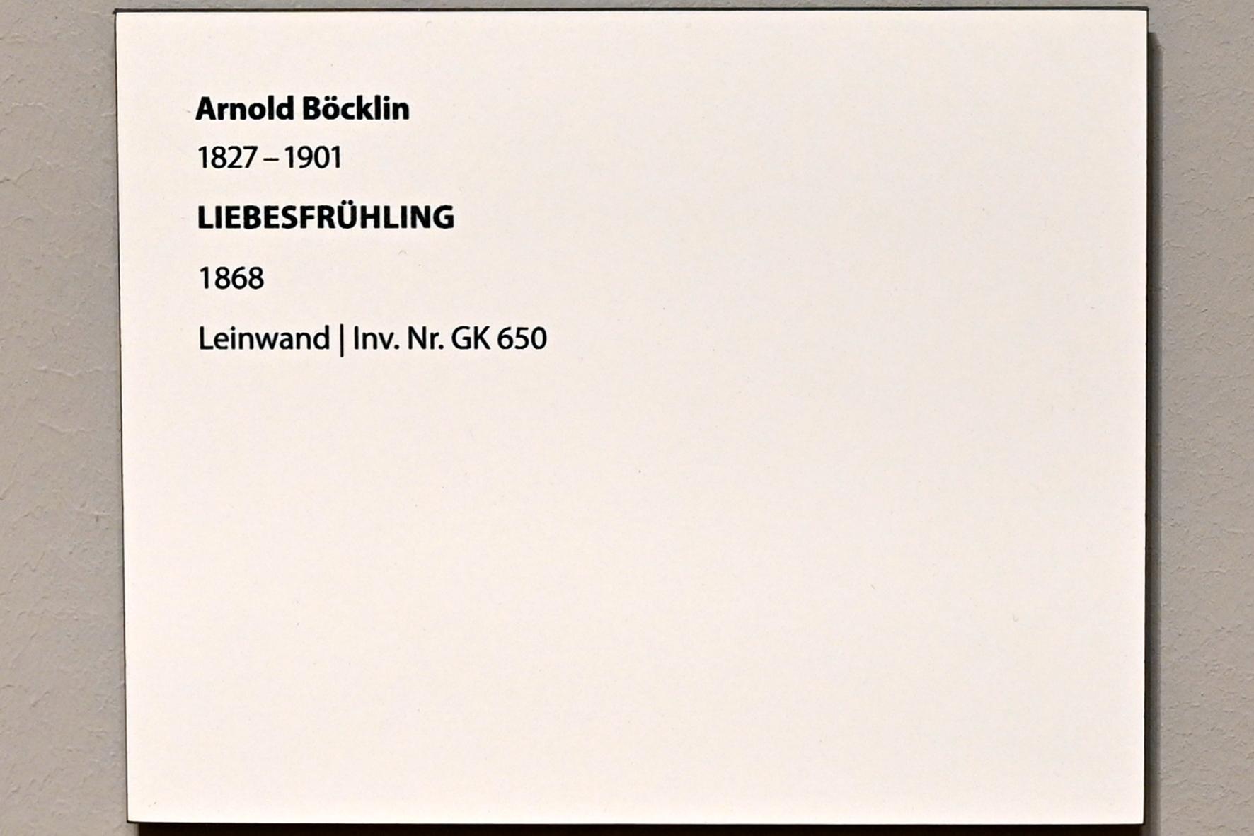 Arnold Böcklin (1851–1897), Liebesfrühling, Darmstadt, Hessisches Landesmuseum, Saal 7, 1868, Bild 2/2