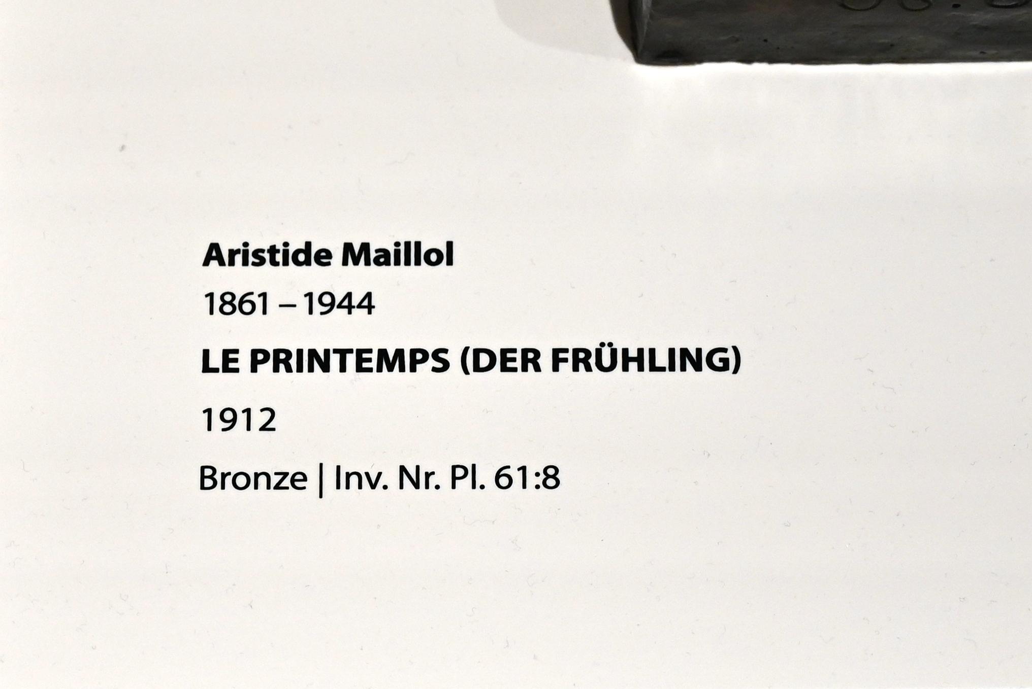 Aristide Maillol (1899–1931), Le Printemps (Der Frühling), Darmstadt, Hessisches Landesmuseum, Saal 7, 1912, Bild 5/5