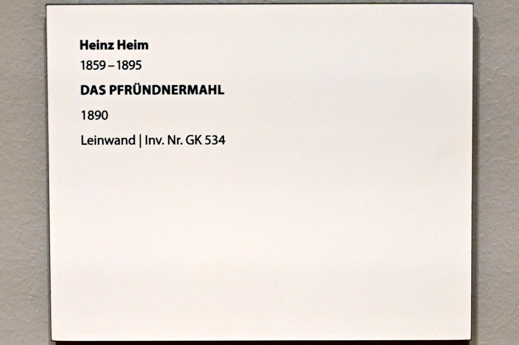 Heinz Heim (1888–1890), Das Pfründnermahl, Darmstadt, Hessisches Landesmuseum, Saal 7, 1890, Bild 2/2