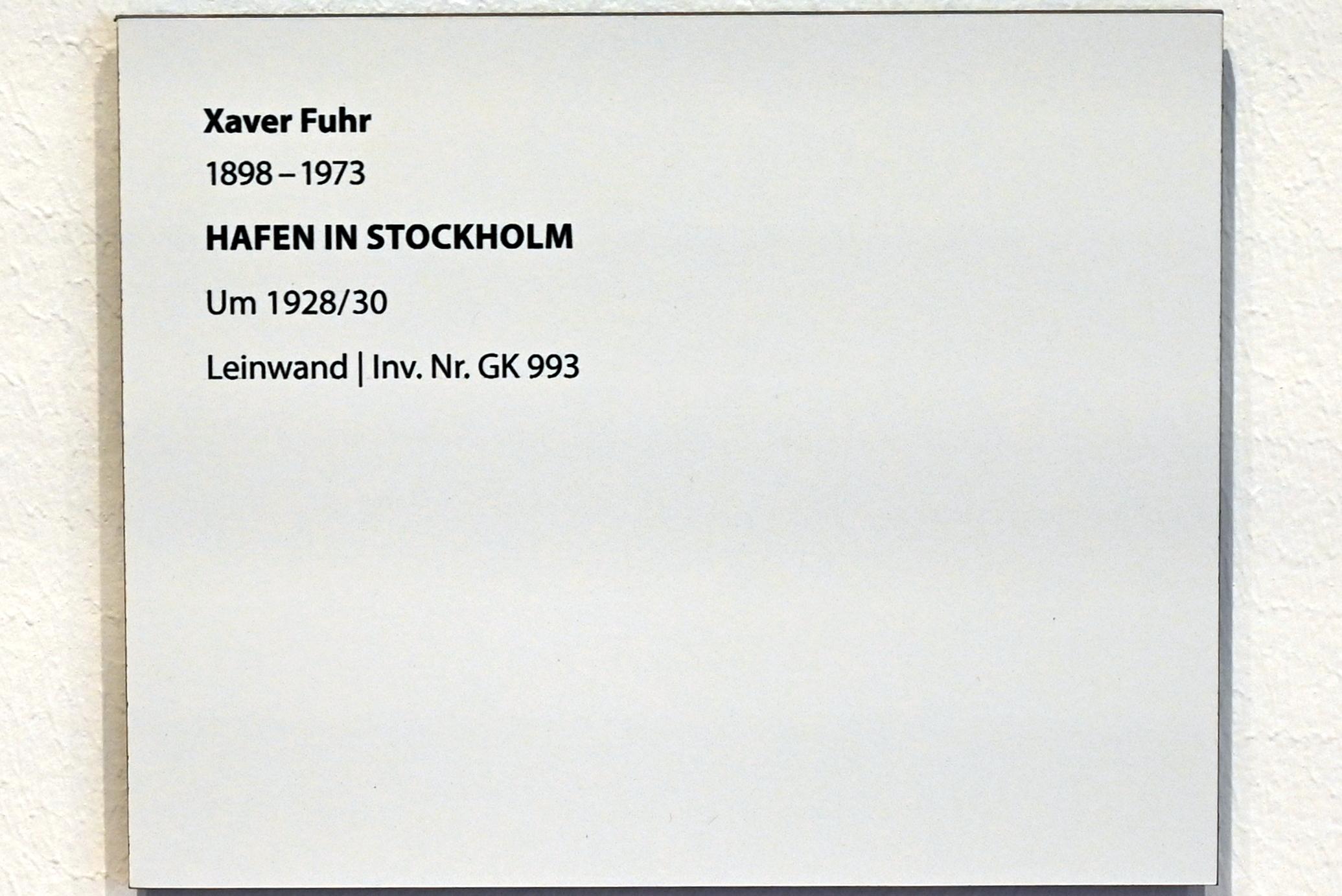 Xaver Fuhr (1928–1929), Hafen in Stockholm, Darmstadt, Hessisches Landesmuseum, Saal 10, um 1928–1930, Bild 2/2