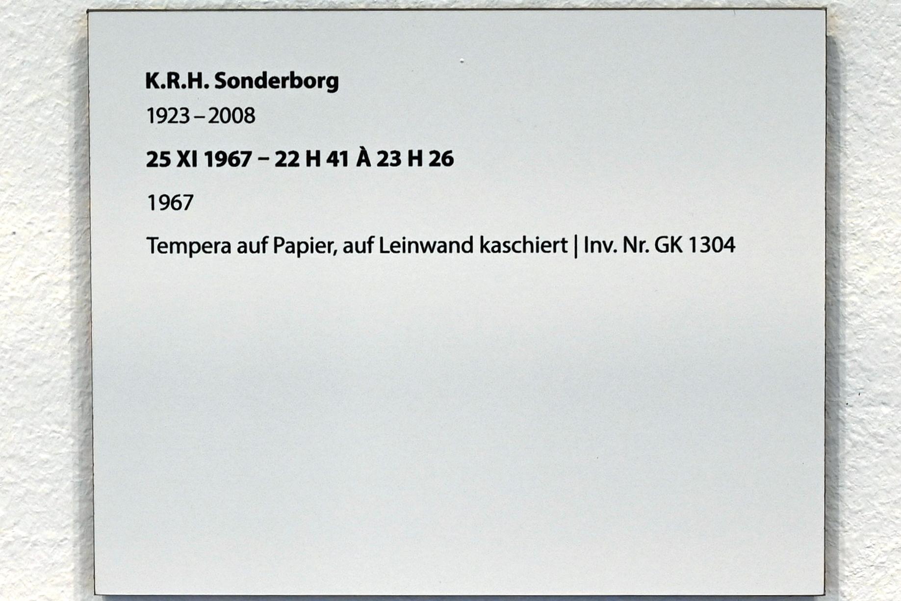 K. R. H. Sonderborg (Kurt Rudolf Hoffmann) (1967), 25 XI 1967 - 22 H 41 À 23 H 26, Darmstadt, Hessisches Landesmuseum, Saal 10, 1967, Bild 2/2