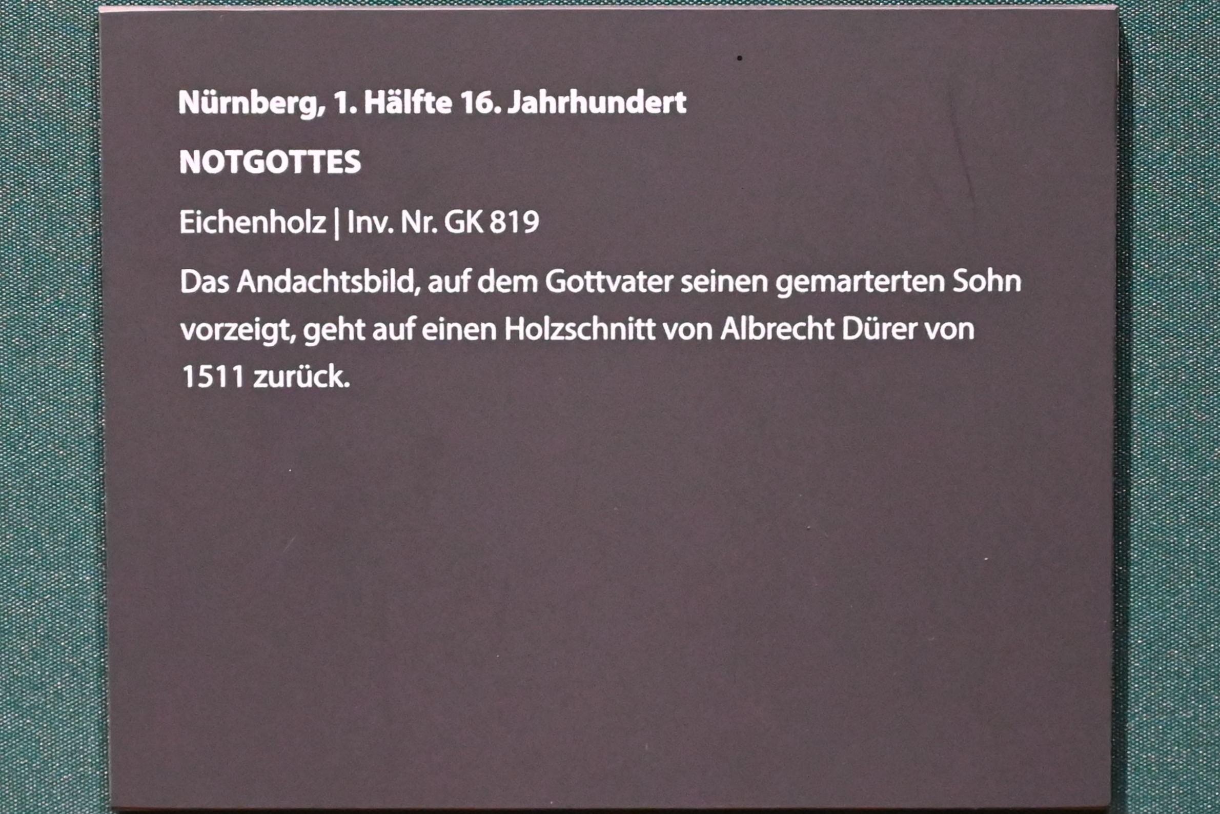 Not Gottes, Darmstadt, Hessisches Landesmuseum, Saal 13, 1. Hälfte 16. Jhd., Bild 2/2