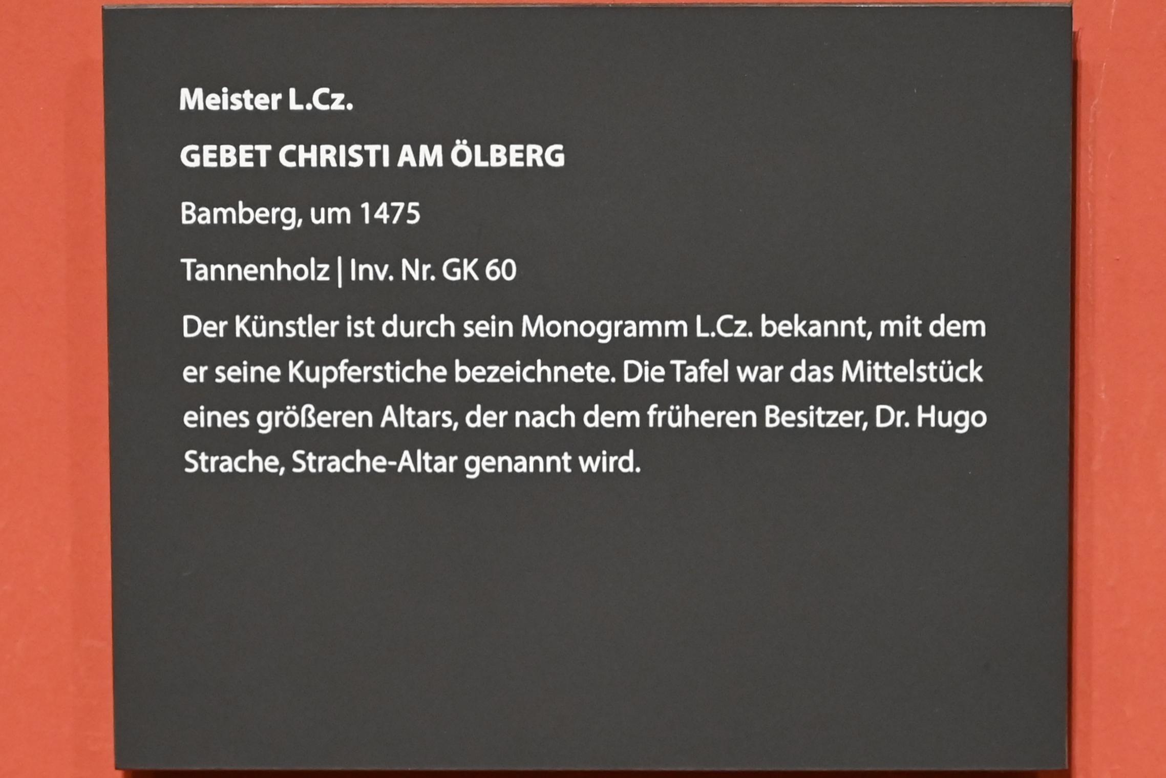Meister LCz (Meister des Strache-Altars) (1475–1500), Gebet Christi am Ölberg, Darmstadt, Hessisches Landesmuseum, Saal 14, um 1475, Bild 2/2